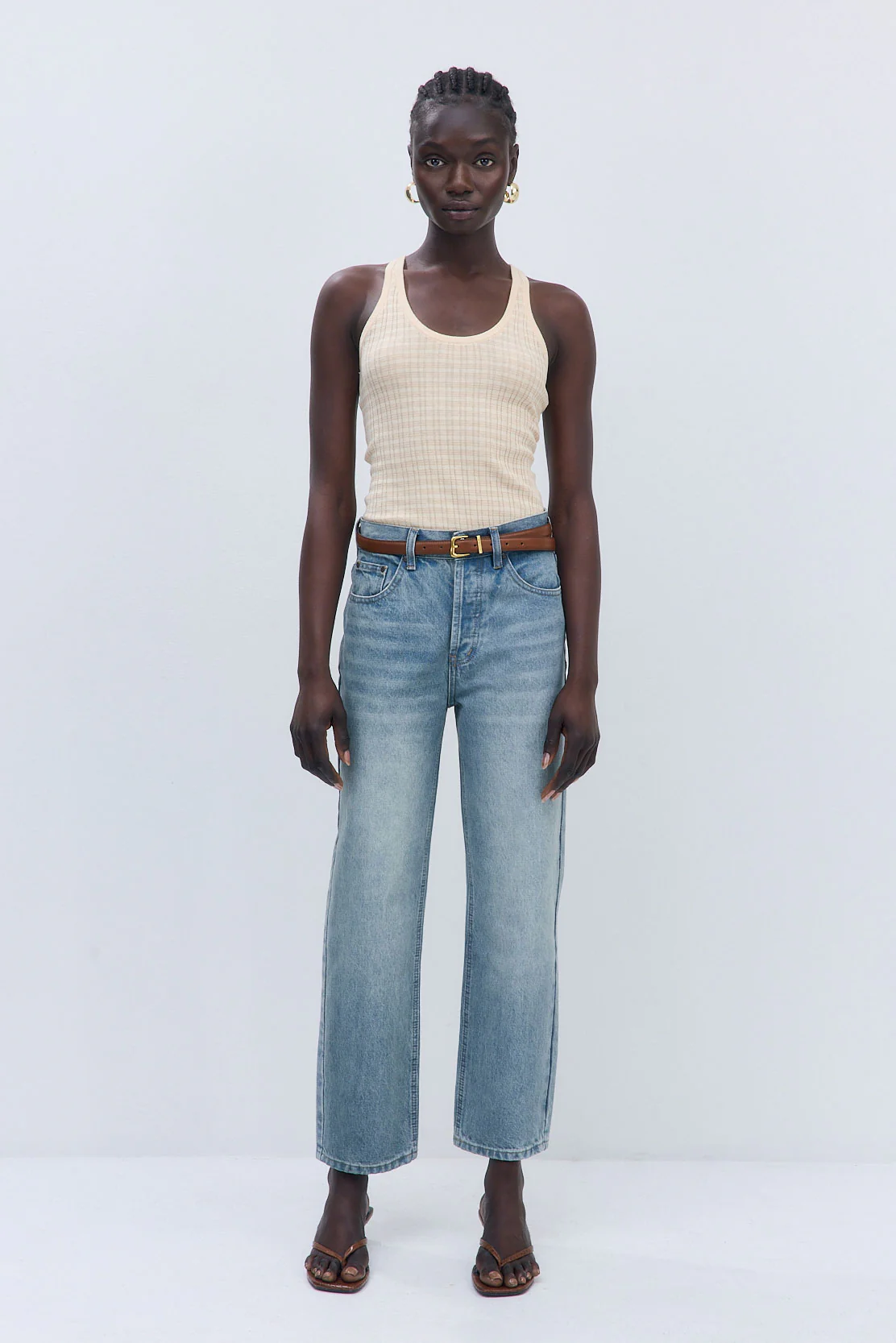 No.5| High Waist Straight Cropped Denim