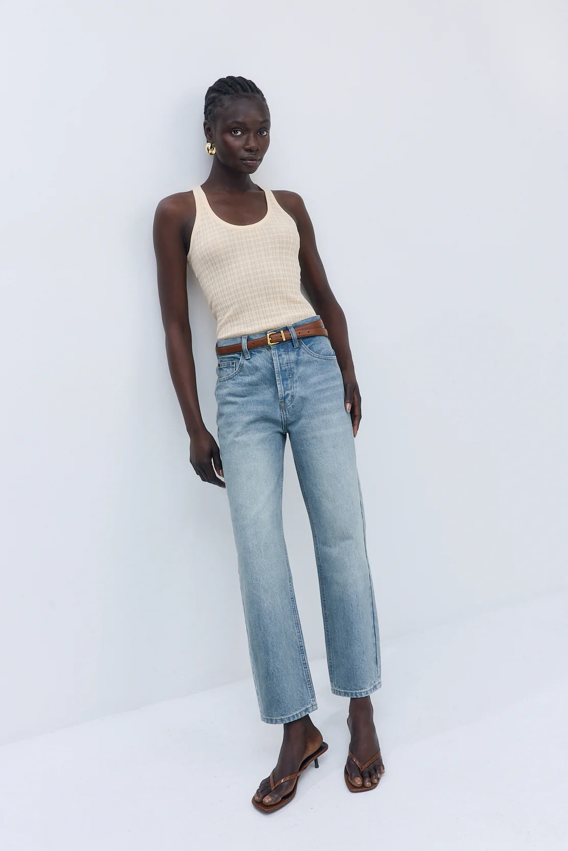 No.5| High Waist Straight Cropped Denim - Image 3