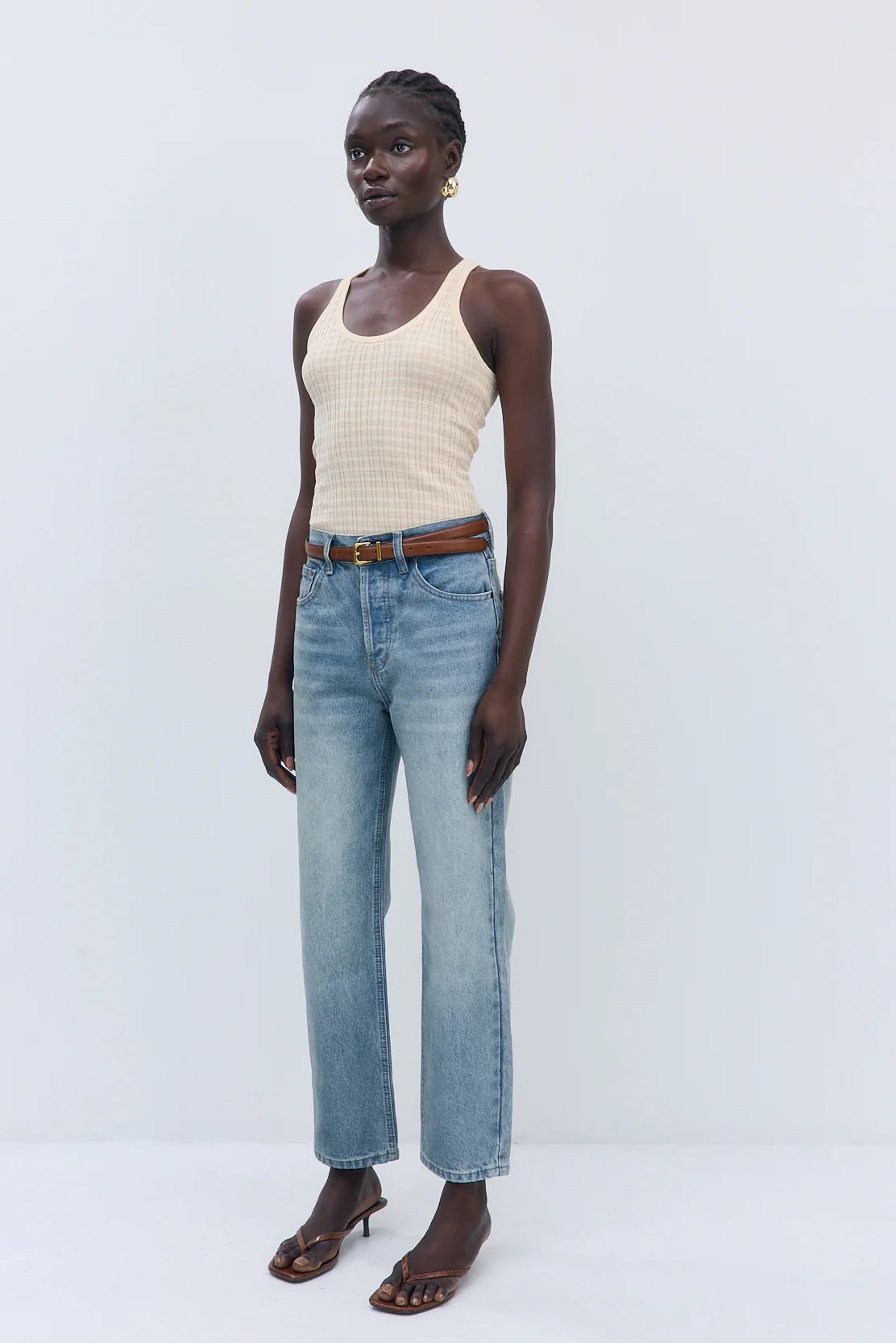 No.5| High Waist Straight Cropped Denim - Image 4
