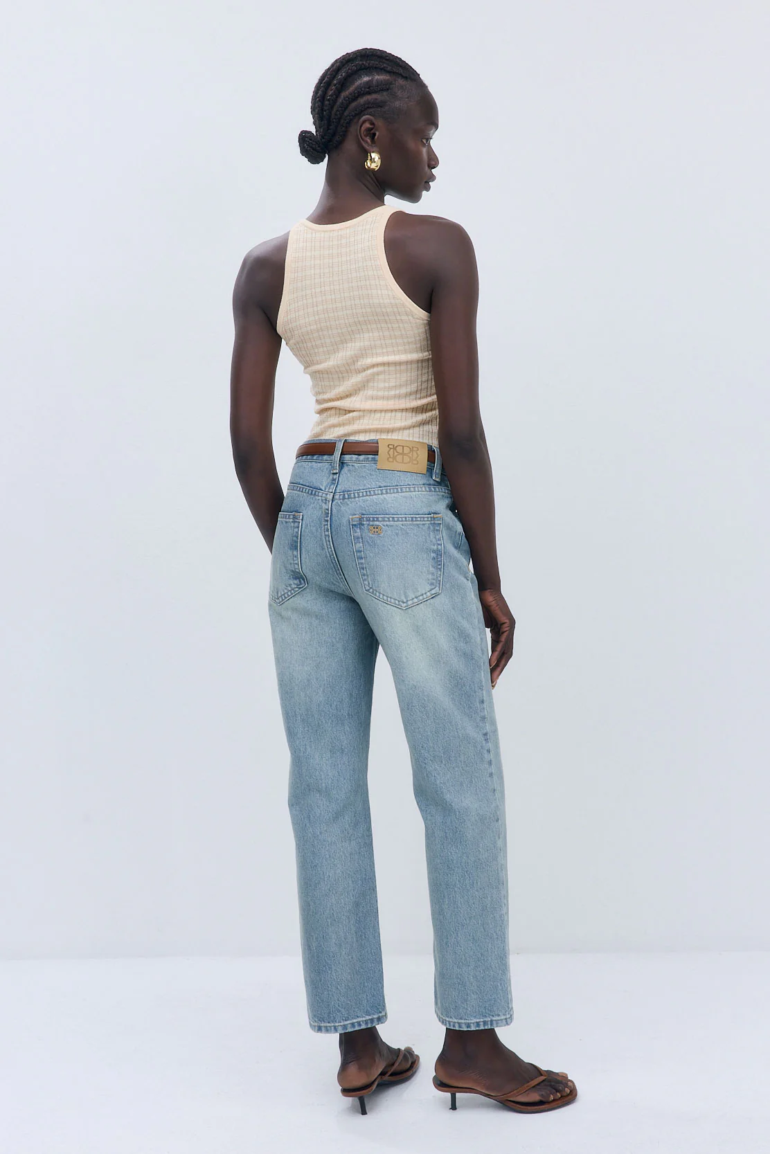No.5| High Waist Straight Cropped Denim - Image 5