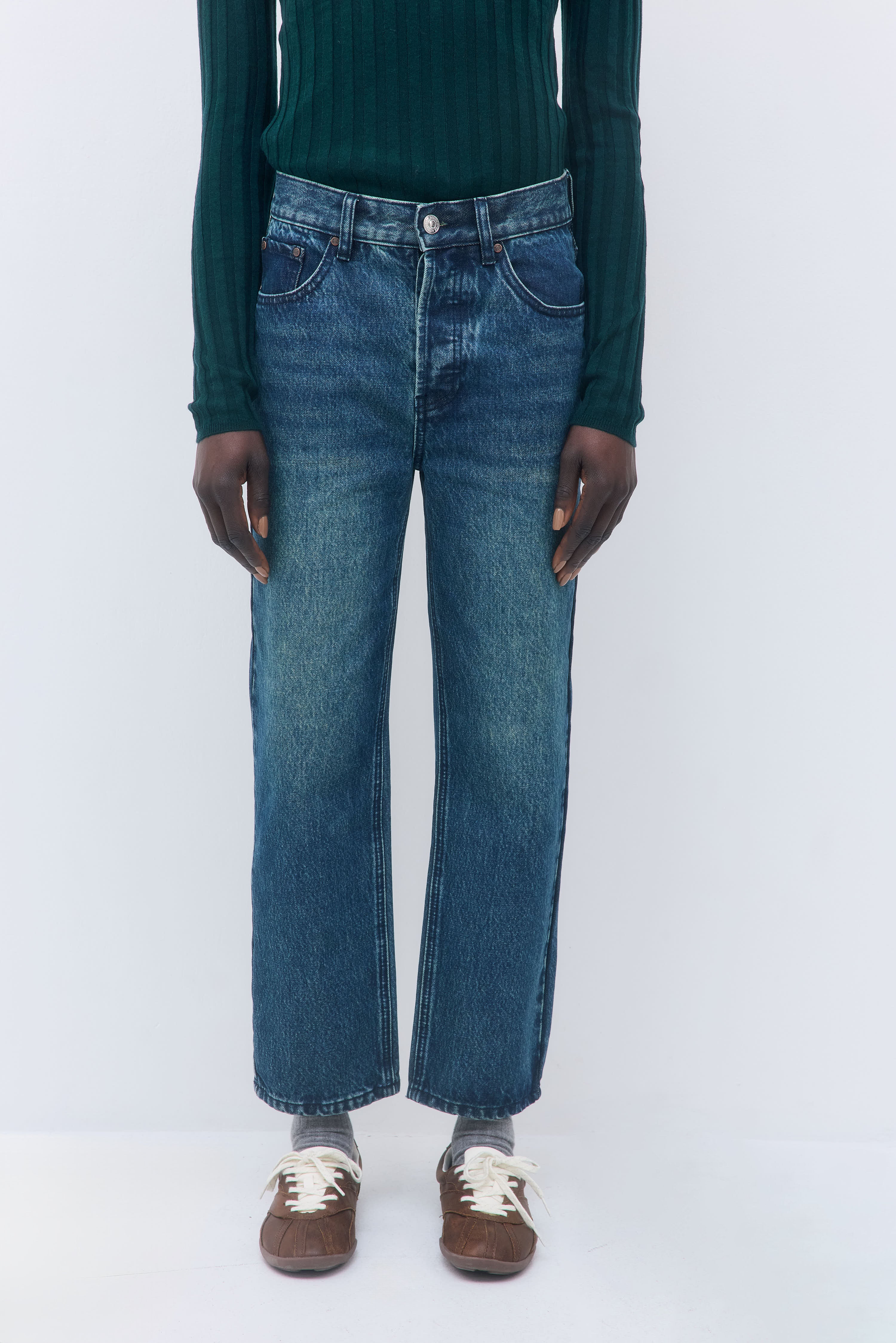 No.5| High Waist Straight Cropped Denim - Image 2