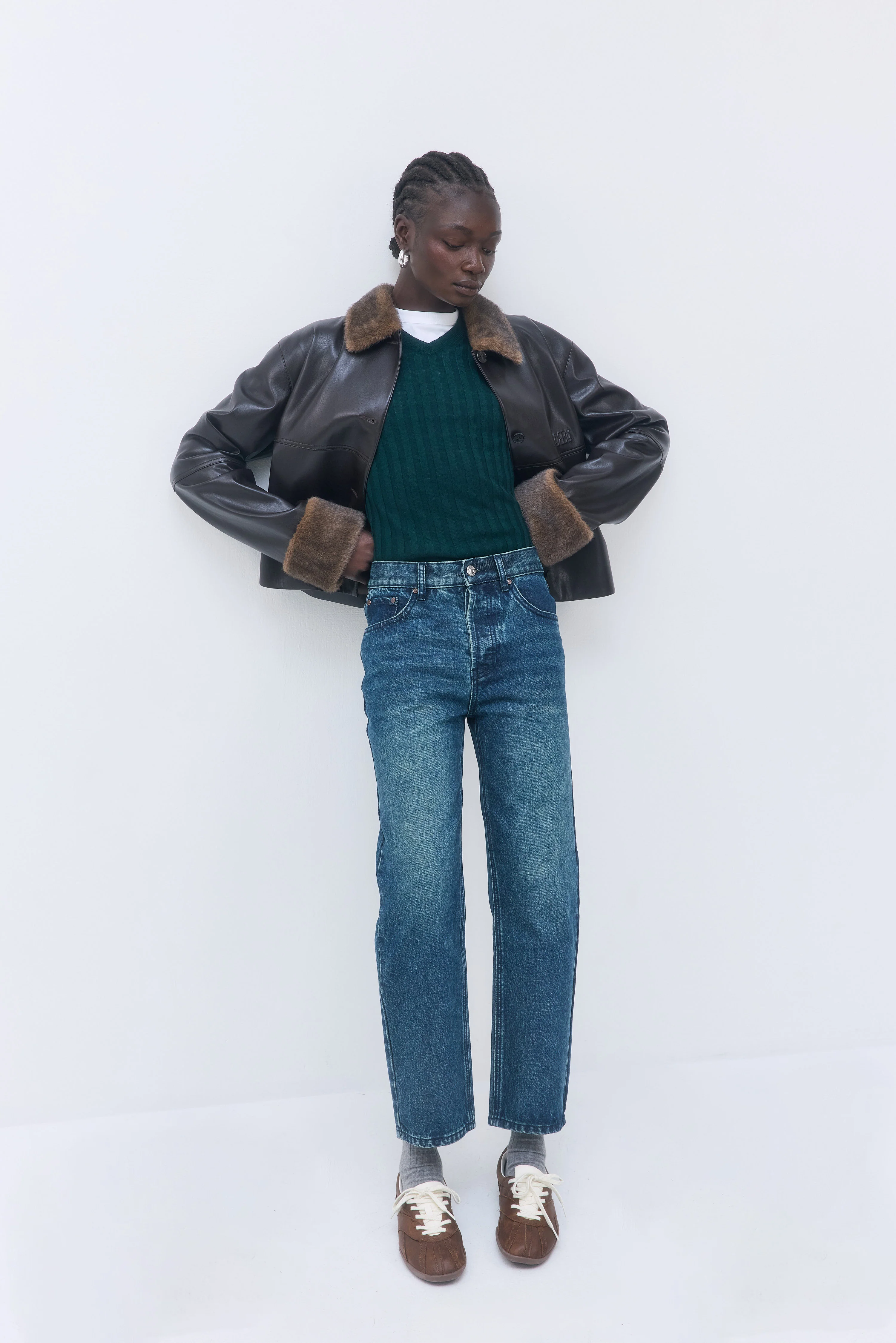 No.5| High Waist Straight Cropped Denim - Image 3