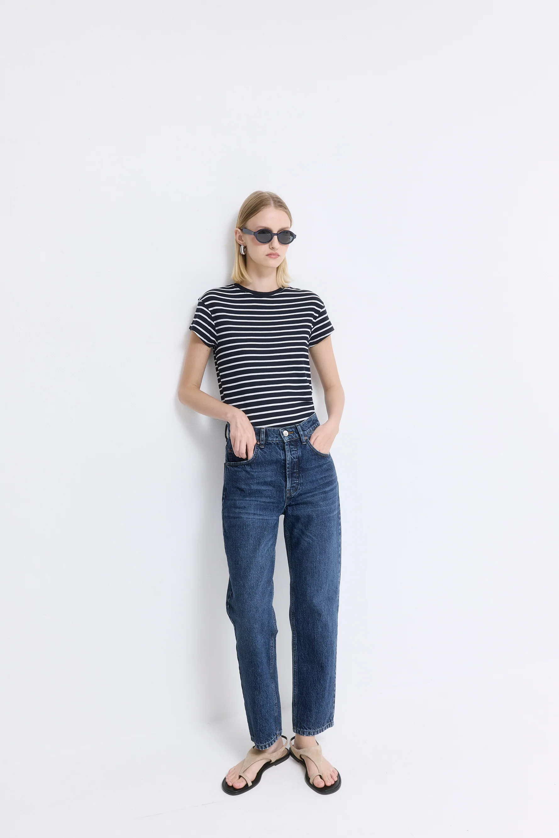 No.5| High Waist Straight Cropped Denim - Image 3