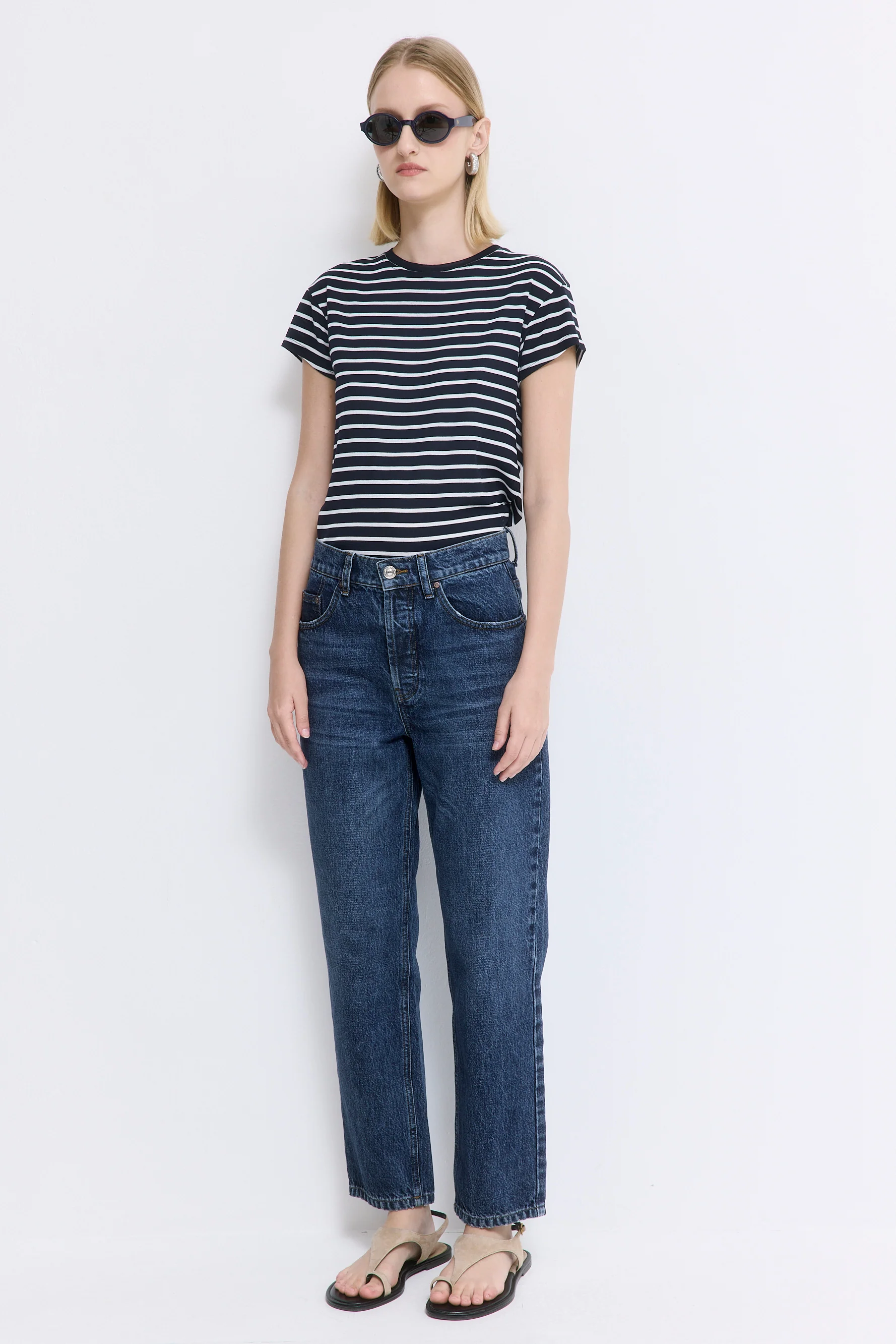 No.5| High Waist Straight Cropped Denim - Image 4