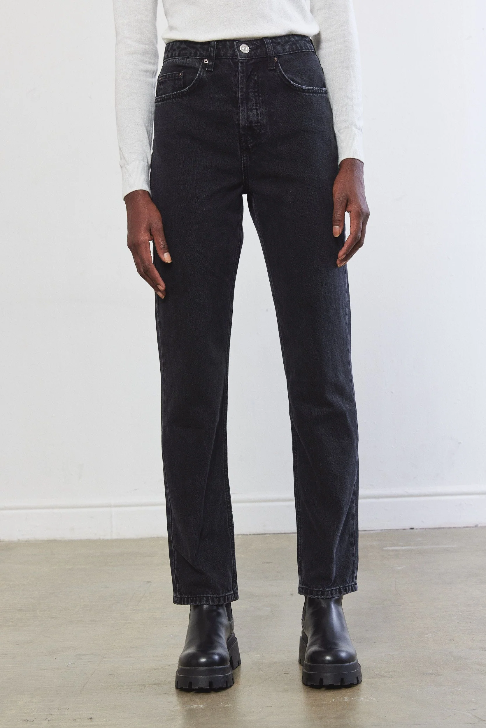 No.6| High Waist Straight Full Length Denim - Image 2