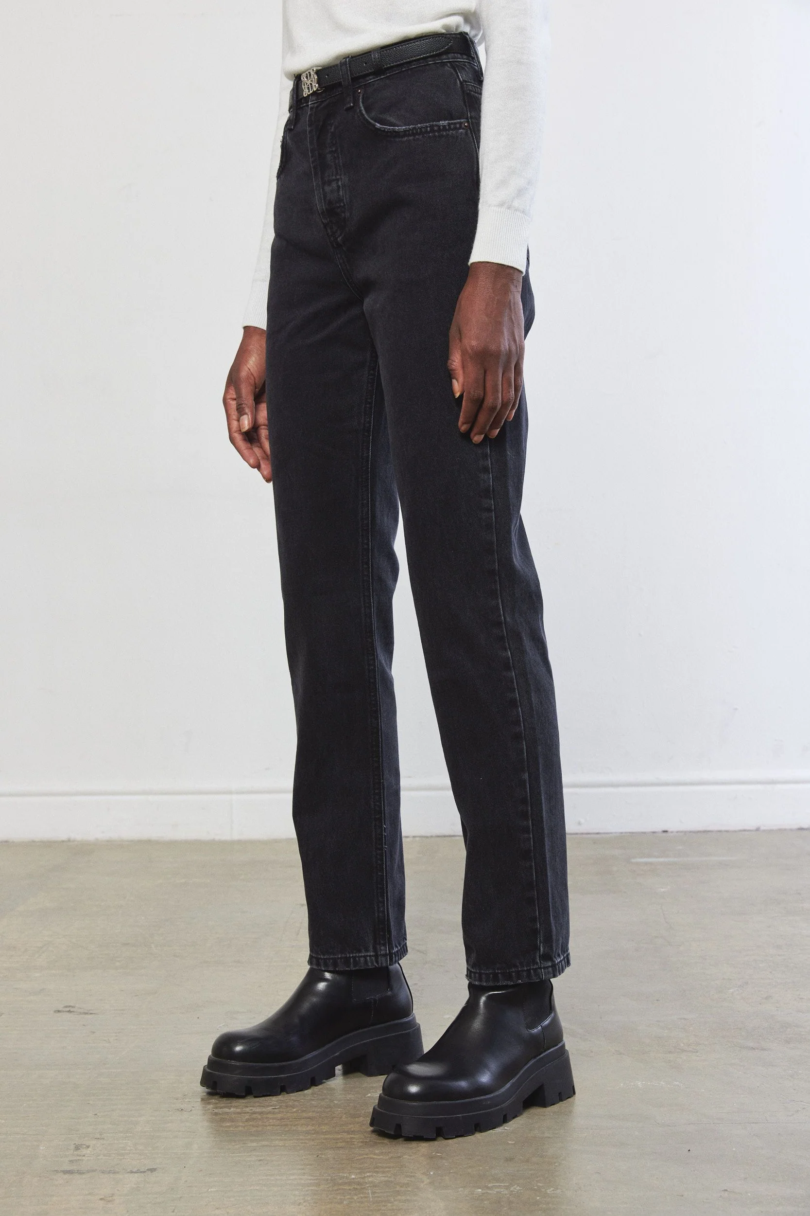 No.6| High Waist Straight Full Length Denim - Image 4