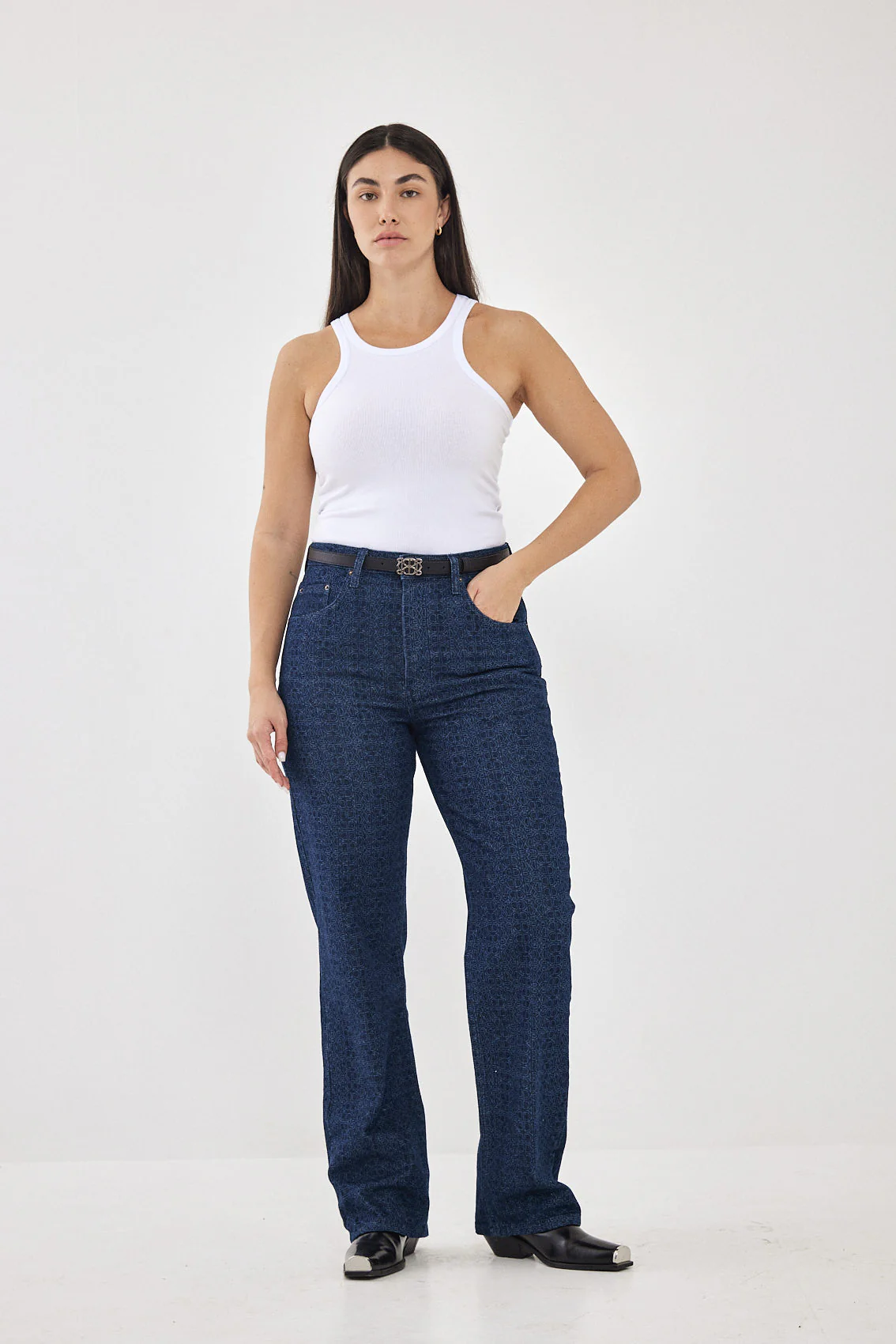 Dr Monogram No.6 High Waist Straight Denim - Image 10
