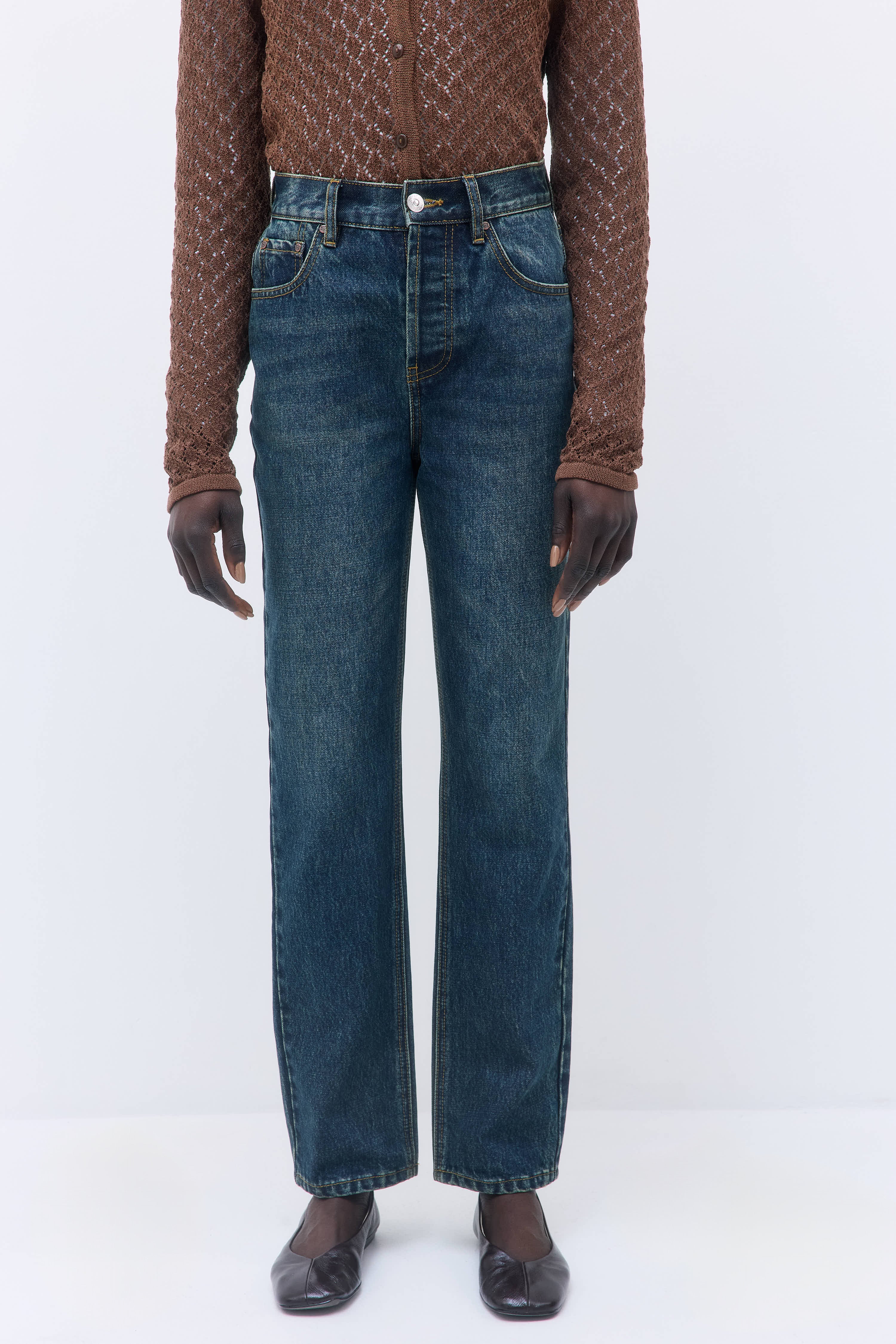 No.6| High Waisted Straight Full Length Denim - Image 2