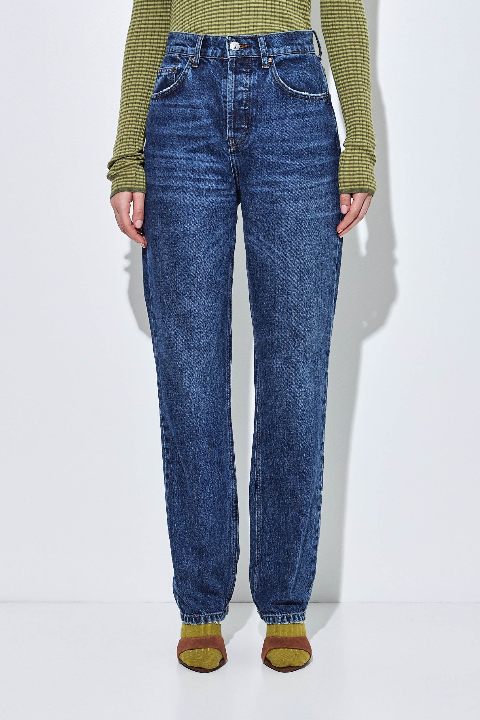 No.6| High Waisted Straight Full Length Denim - Image 2