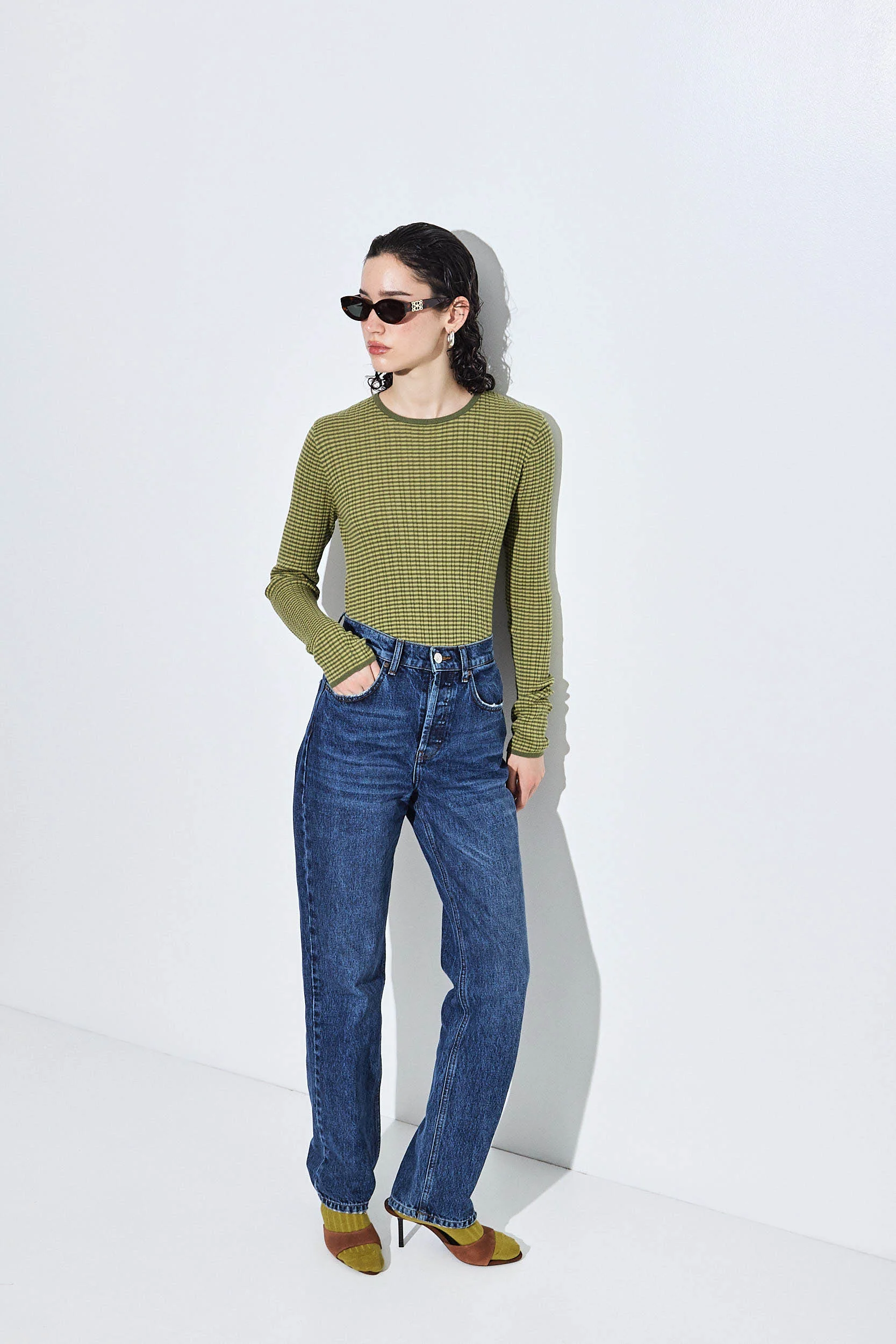 No.6| High Waisted Straight Full Length Denim - Image 3