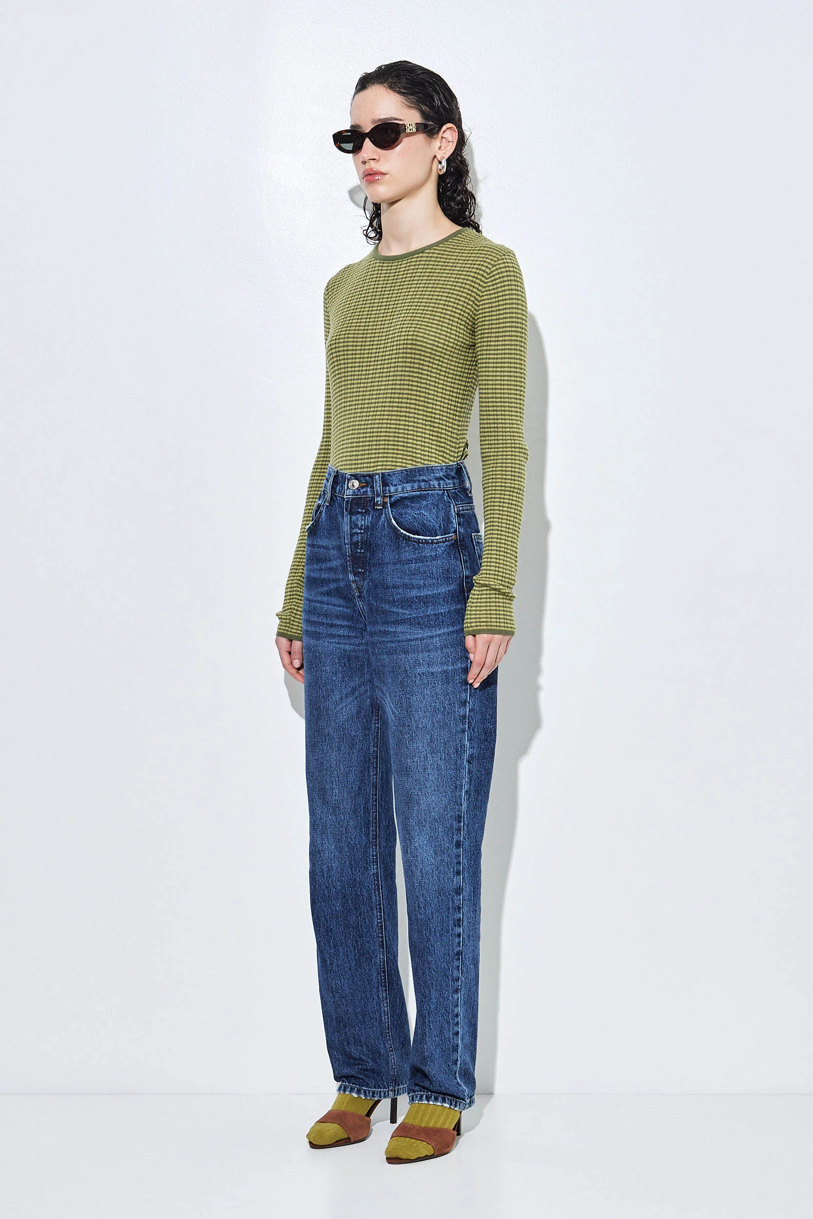 No.6| High Waisted Straight Full Length Denim - Image 4
