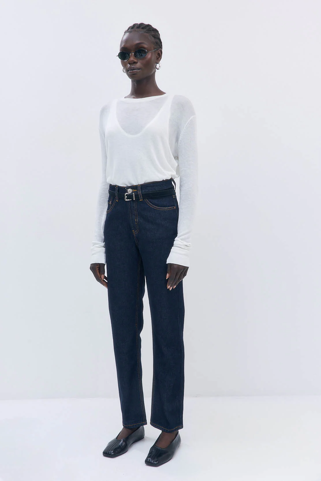 No.6| High Waisted Straight Full Length Denim - Image 4