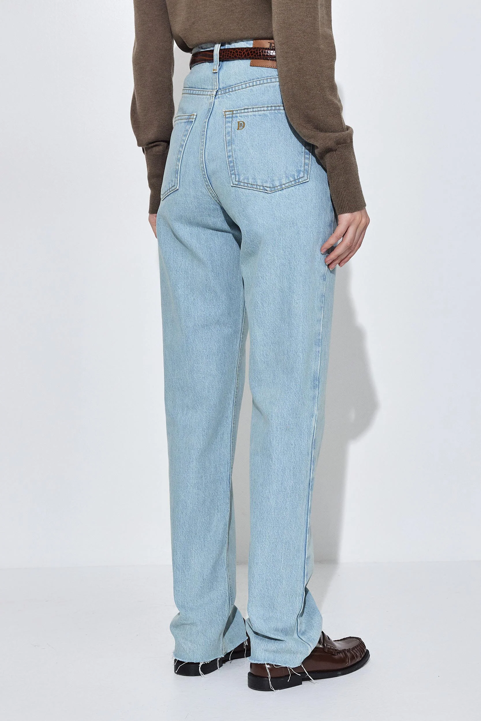 No.6| High Waisted Straight Full Length Denim - Image 5