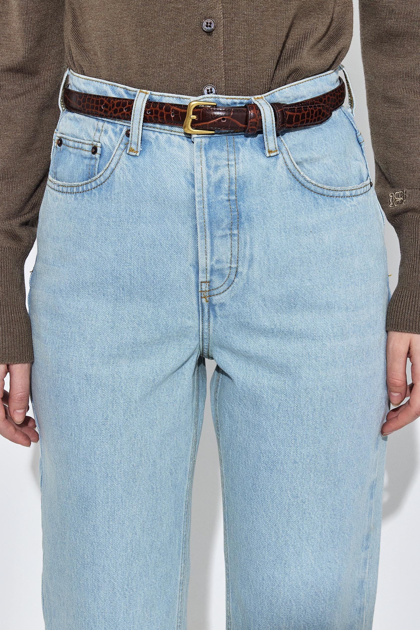 No.6| High Waisted Straight Full Length Denim - Image 6