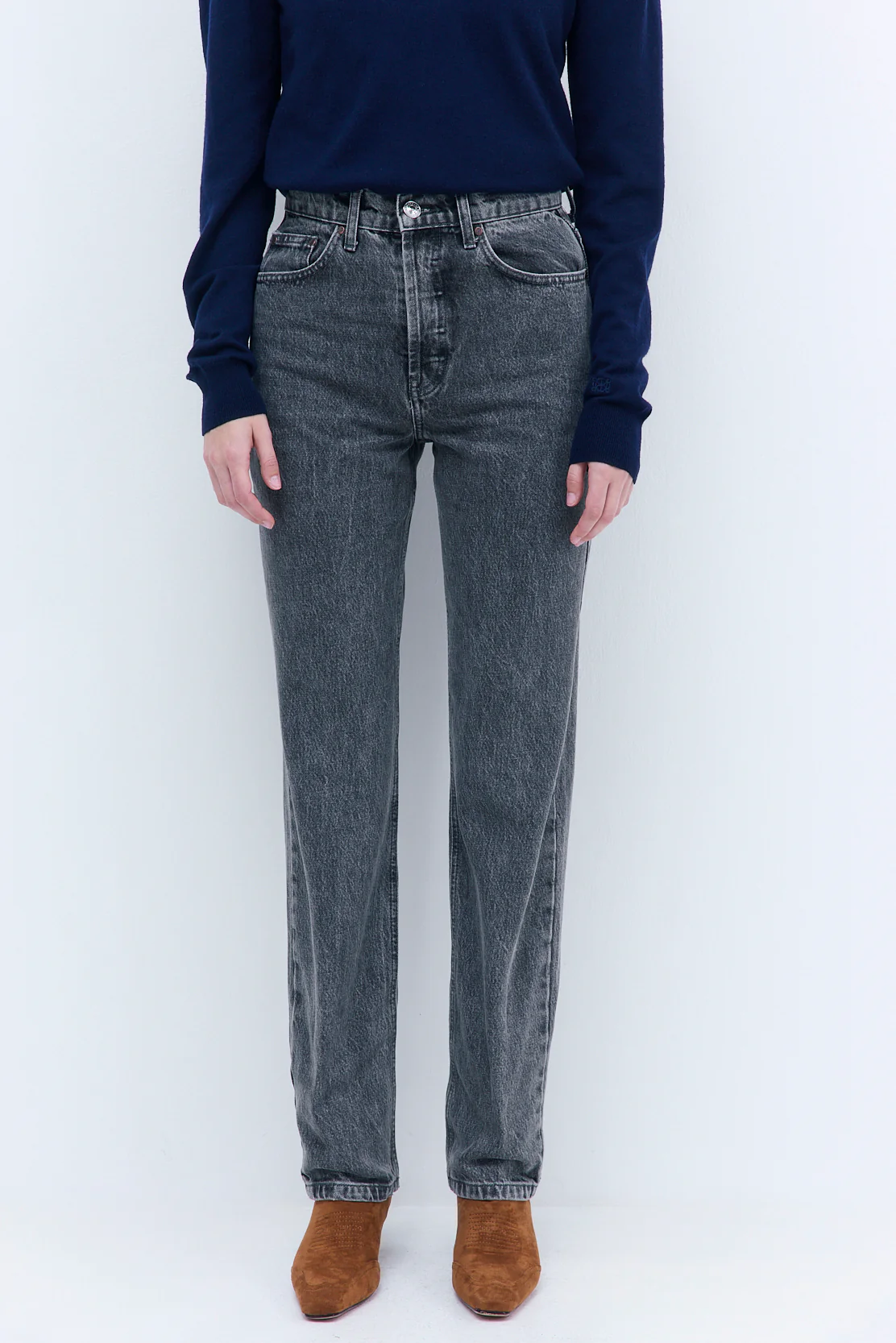 No.6| High Waisted Straight Full Length Denim - Image 2