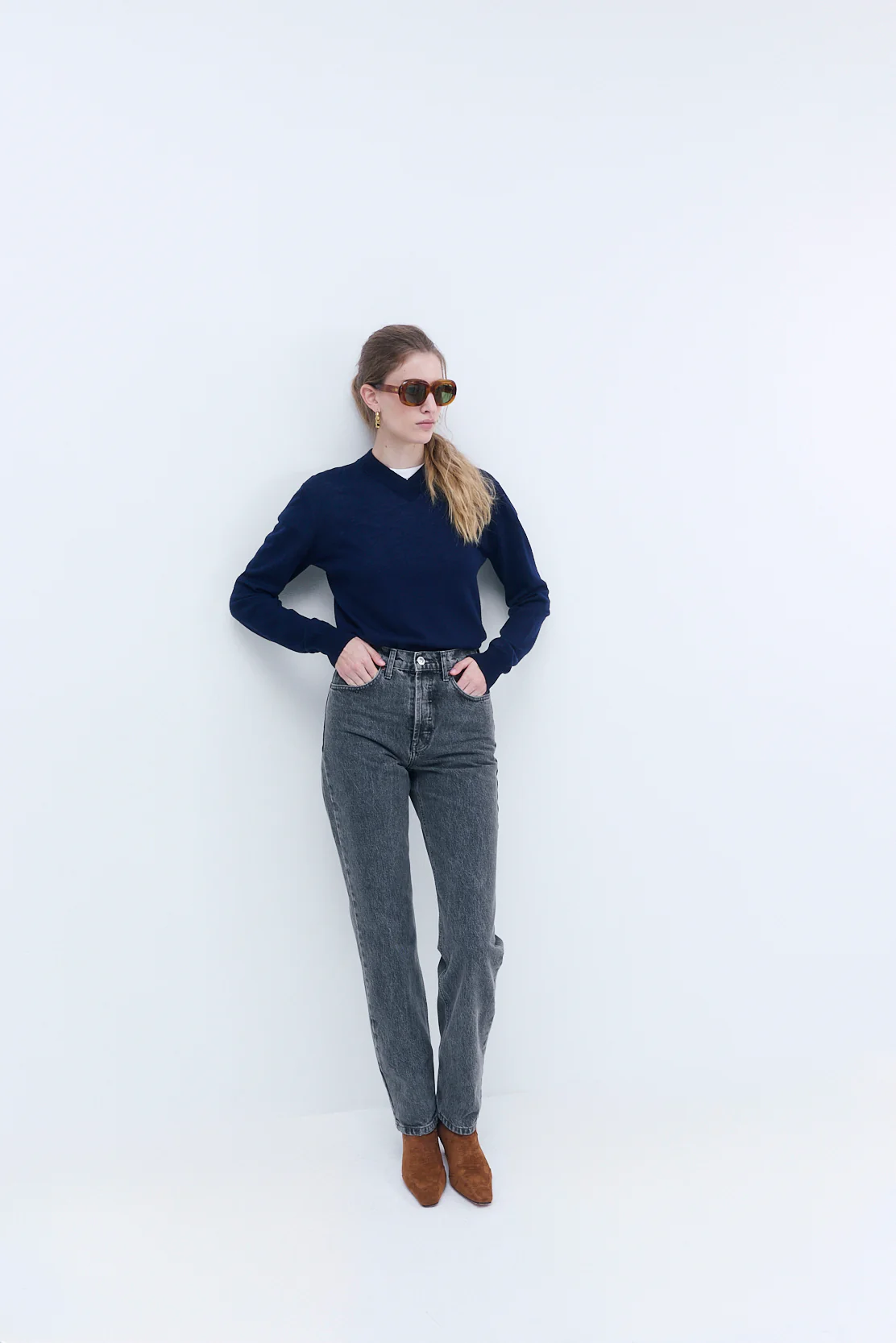 No.6| High Waisted Straight Full Length Denim - Image 3