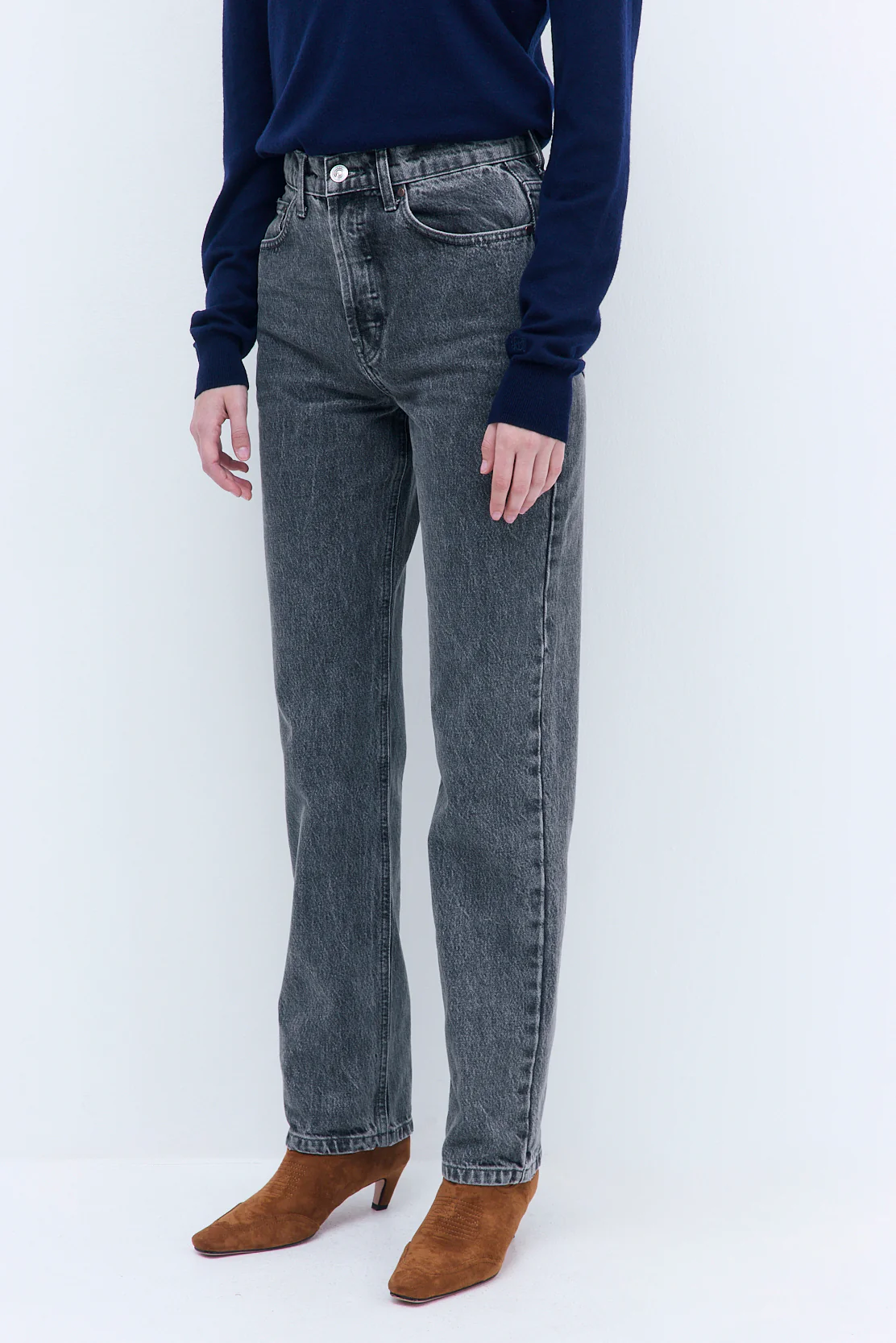 No.6| High Waisted Straight Full Length Denim - Image 4
