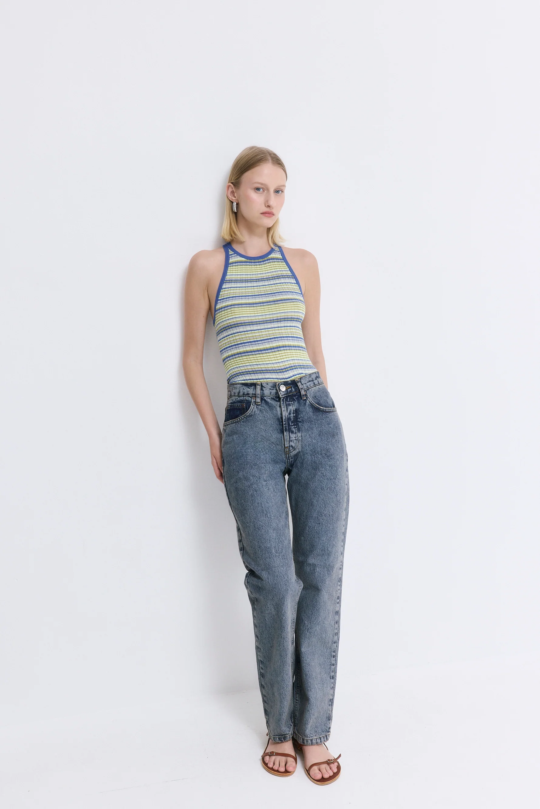 No.6| High Waisted Straight Full Length Denim - Image 3