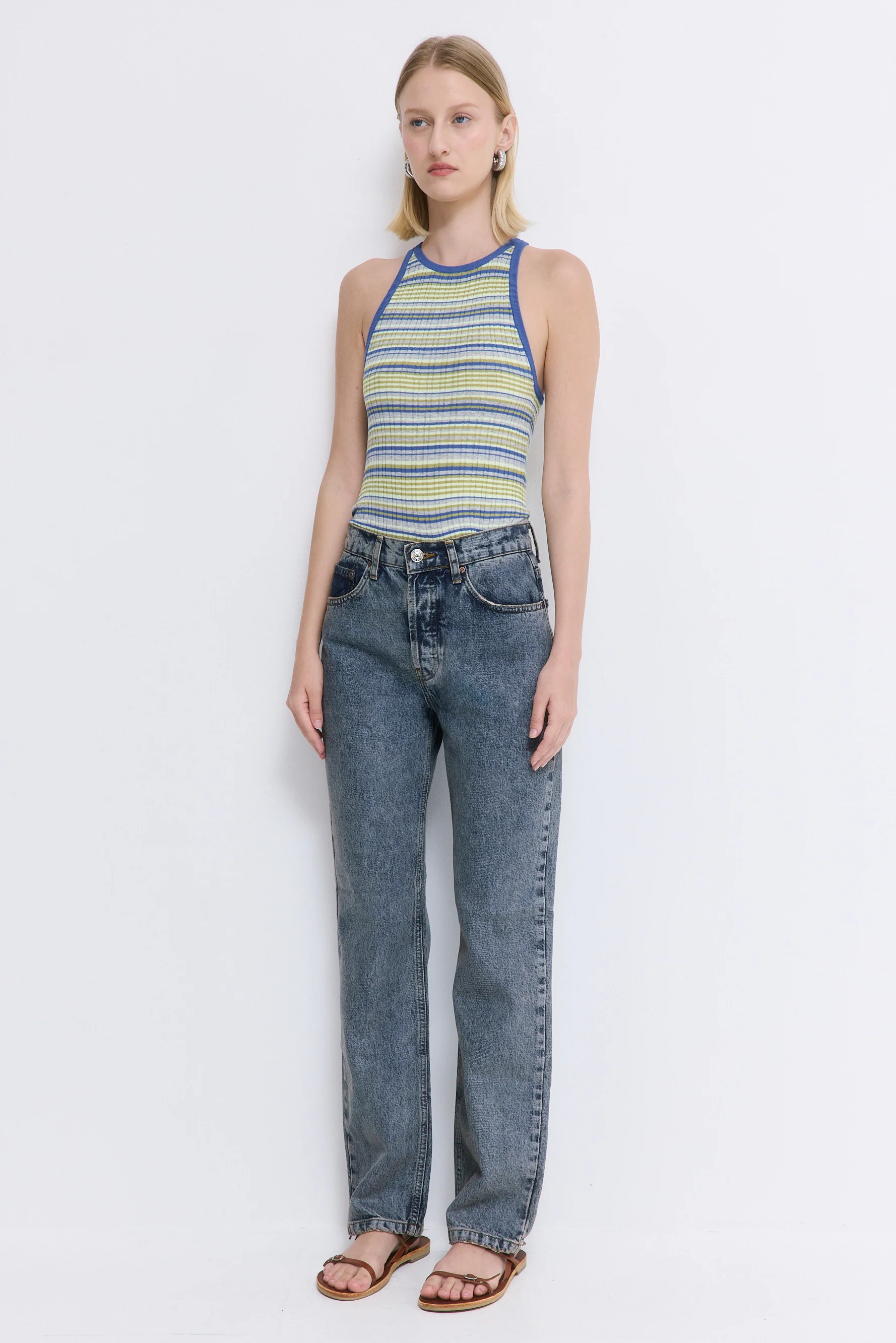 No.6| High Waisted Straight Full Length Denim - Image 4