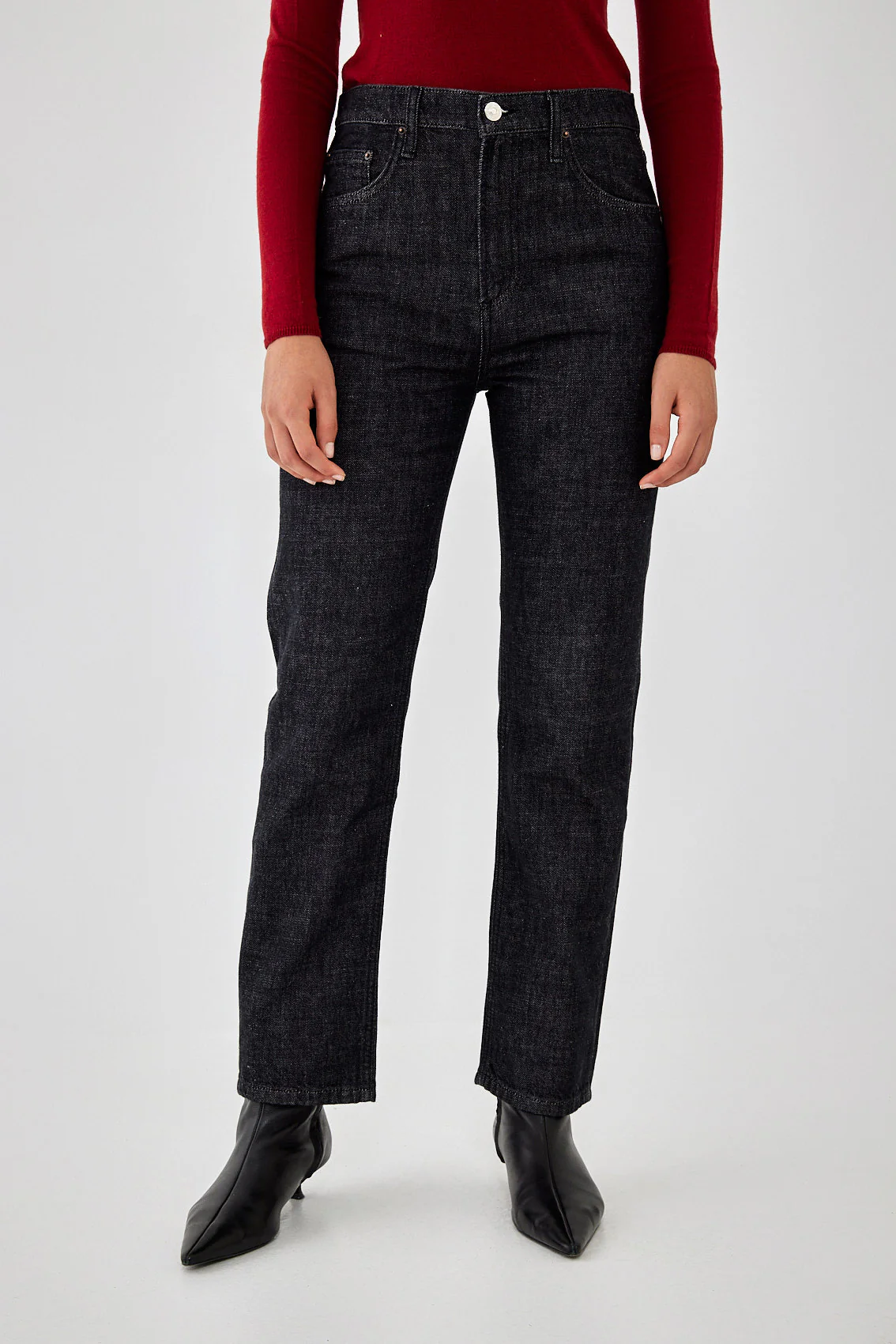 No.9| High Waist Straight Cropped Denim - Image 2