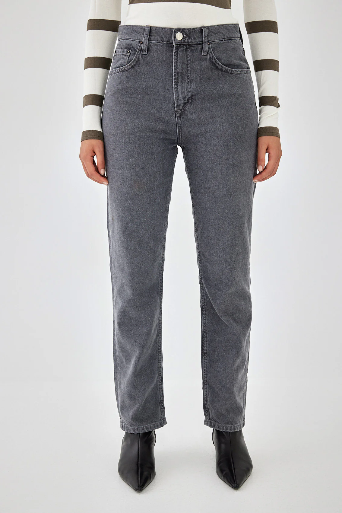 No.9| High Waist Straight Cropped Denim - Image 2
