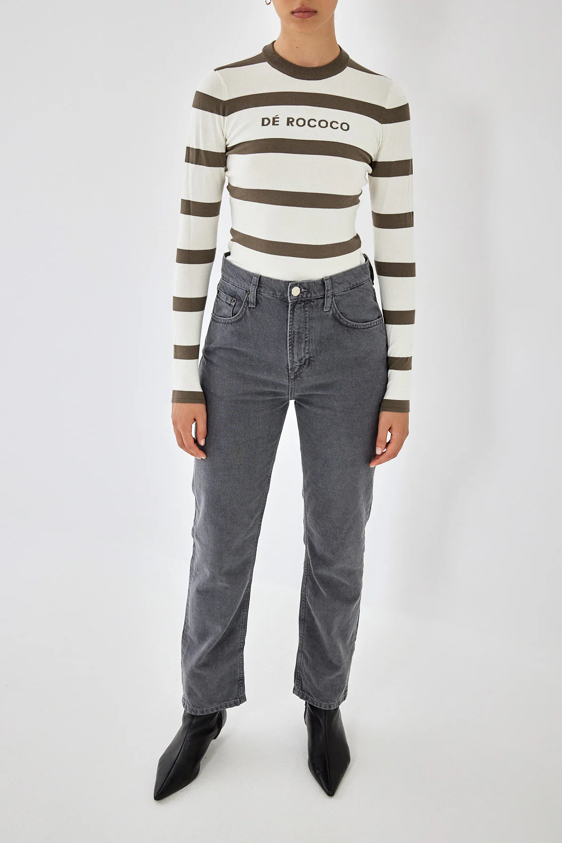 No.9| High Waist Straight Cropped Denim - Image 3
