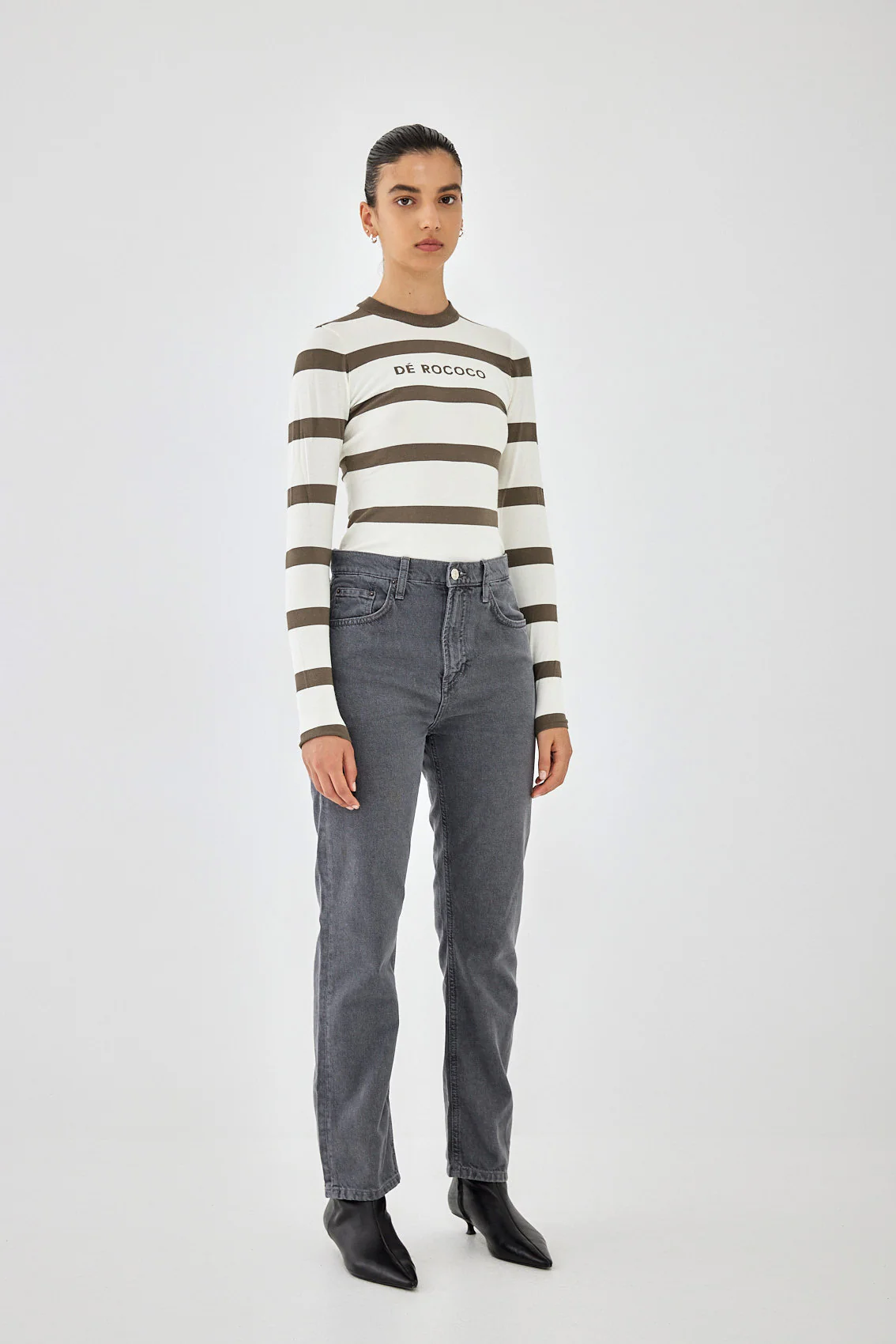 No.9| High Waist Straight Cropped Denim - Image 4