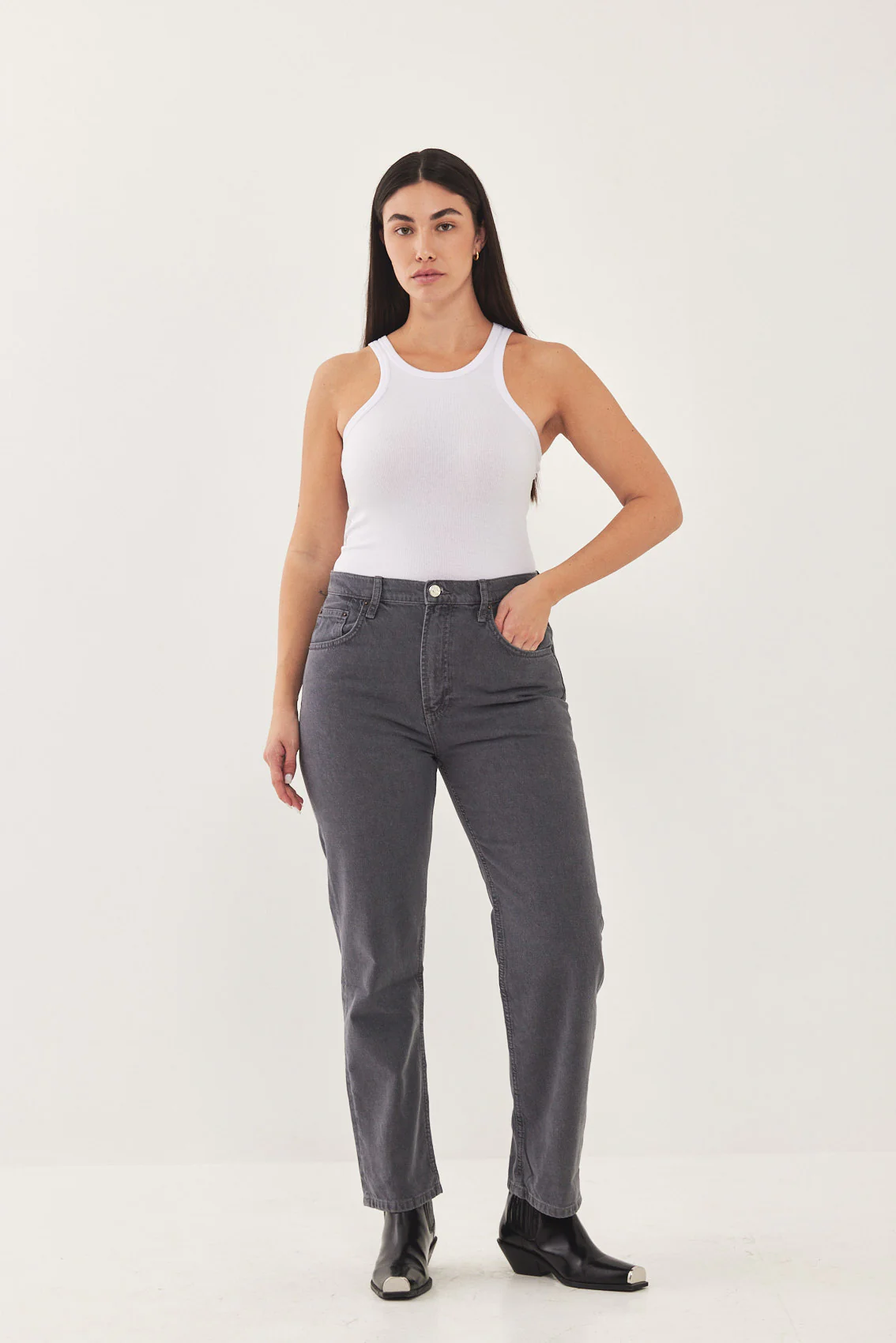 No.9| High Waist Straight Cropped Denim - Image 7