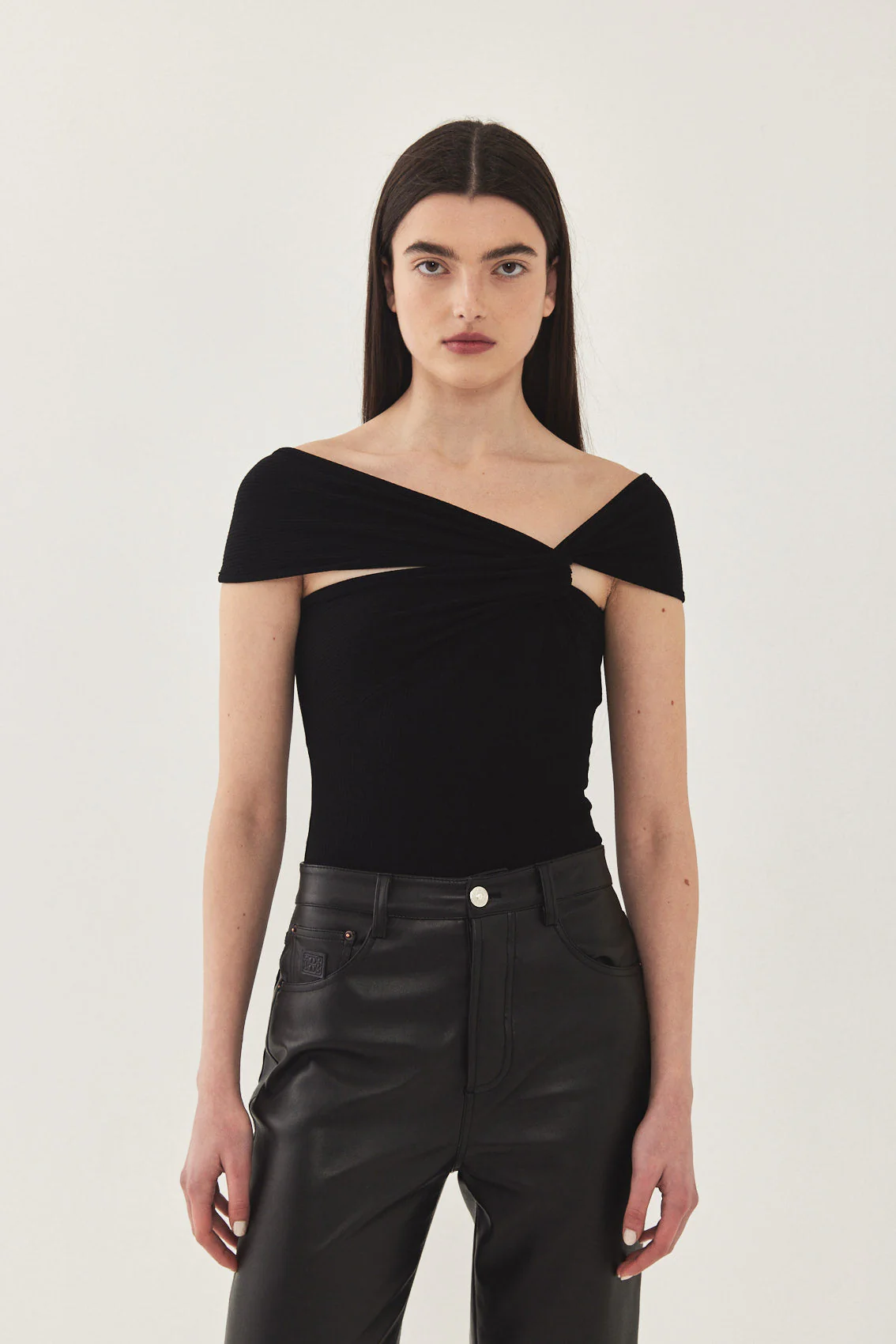 Off Shoulder Ribbed Tank Top