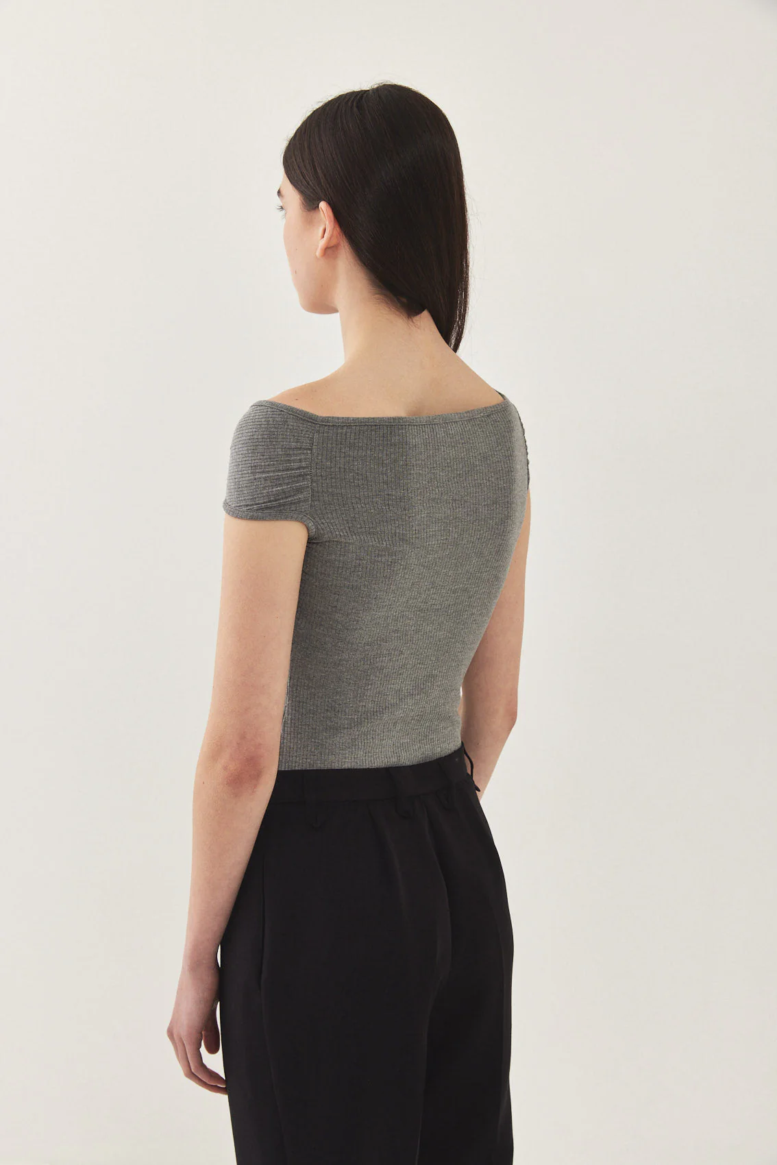 Off Shoulder Ribbed Tank Top - Image 5