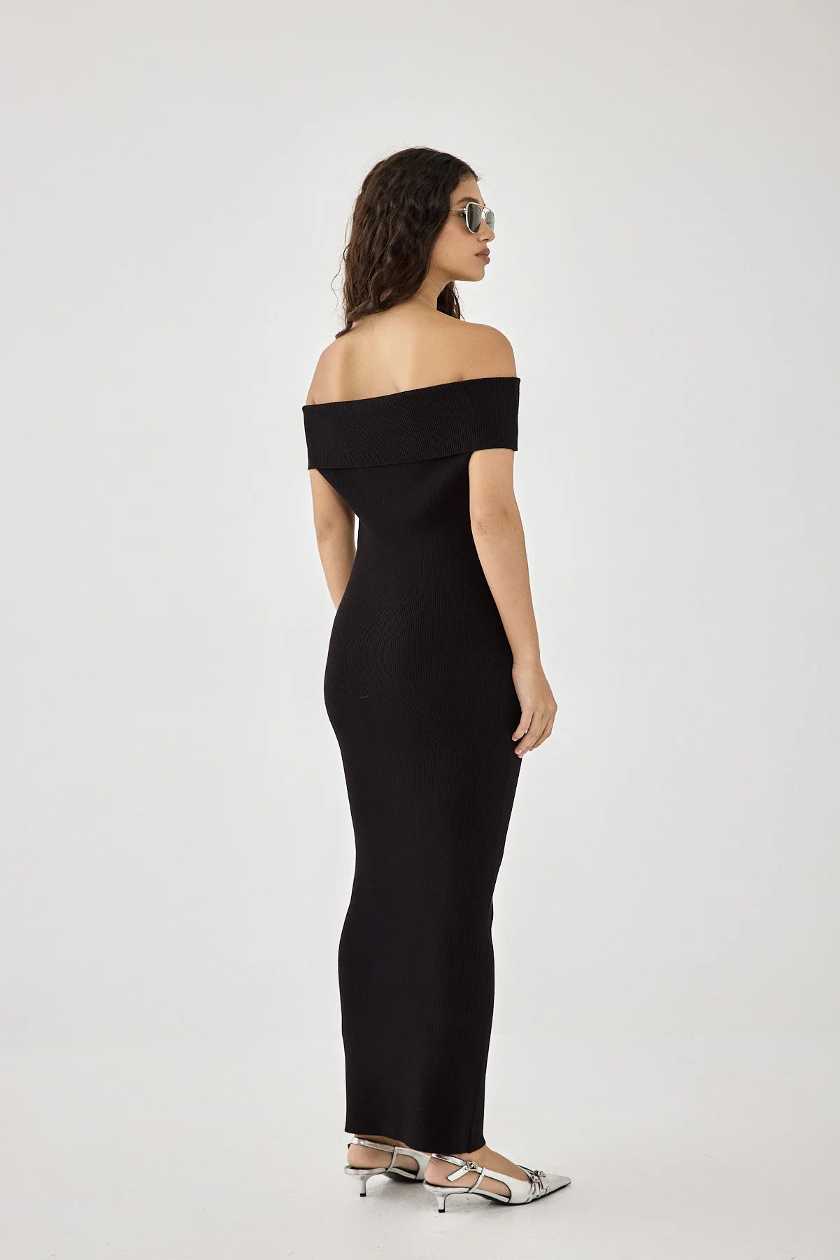 Off Shoulder Tight Ribbed Dress - Image 5