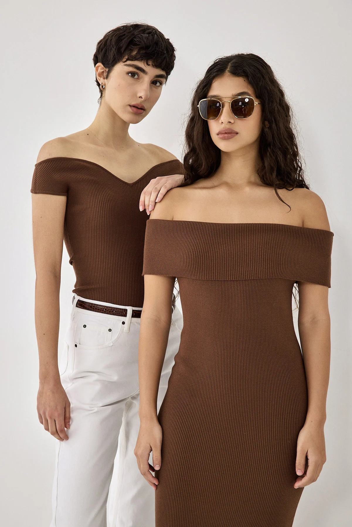 Off Shoulder Tight Ribbed Dress - Image 10