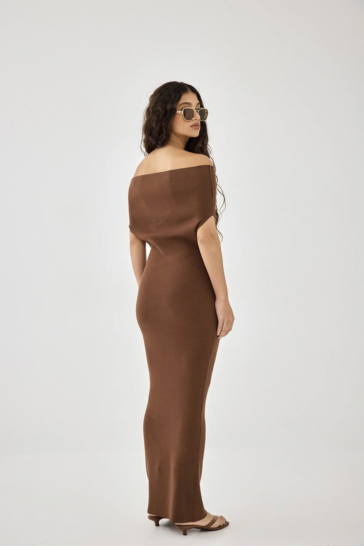 Off Shoulder Tight Ribbed Dress - Image 5