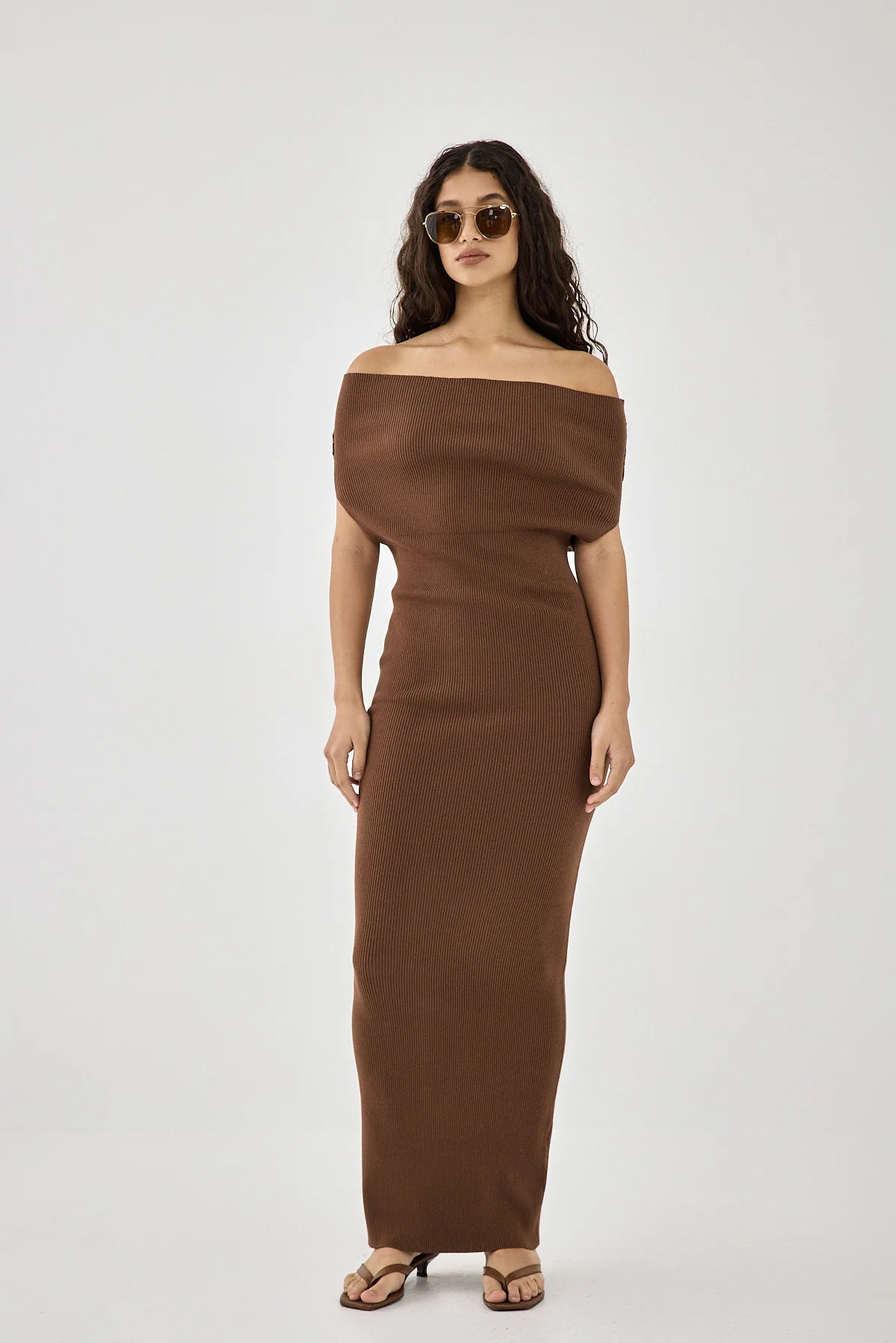 Off Shoulder Tight Ribbed Dress - Image 6