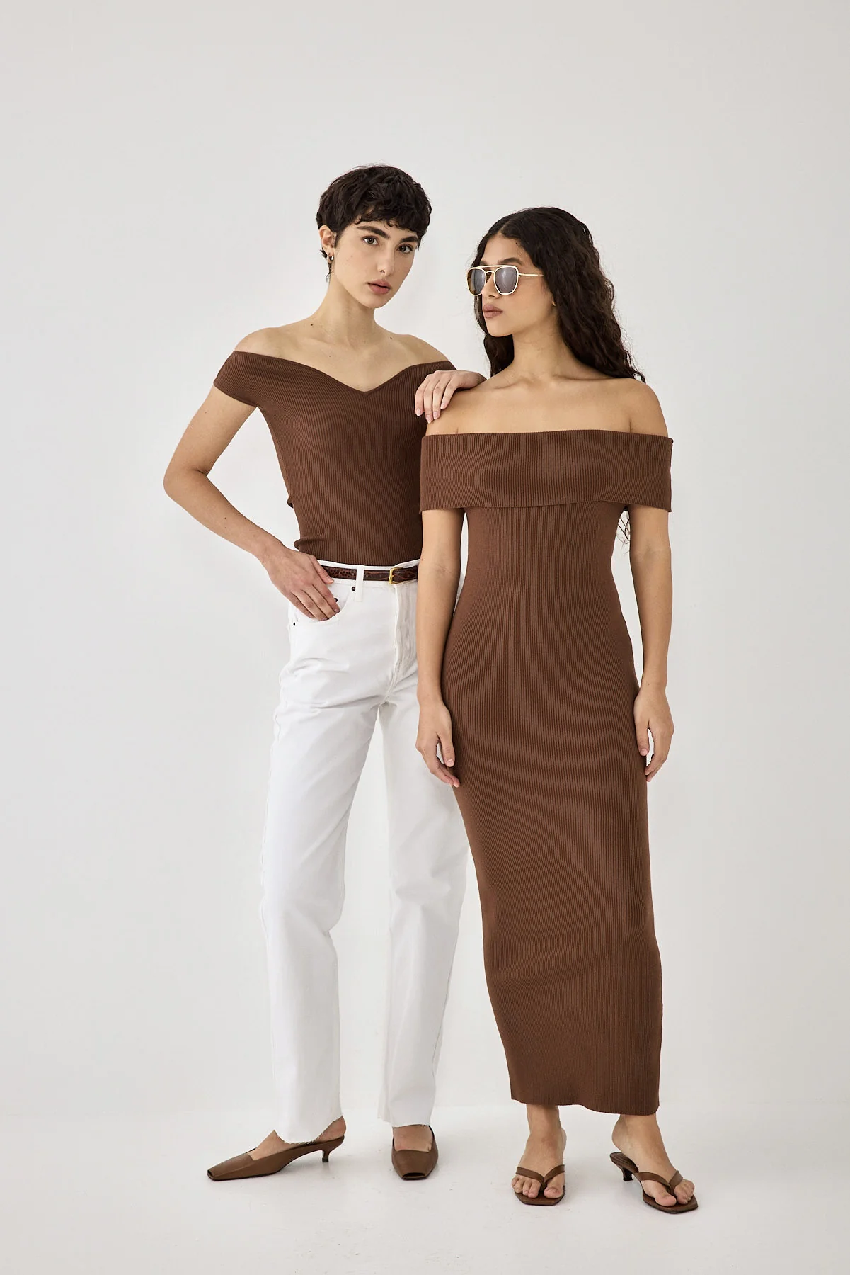 Off Shoulder Tight Ribbed Dress - Image 9