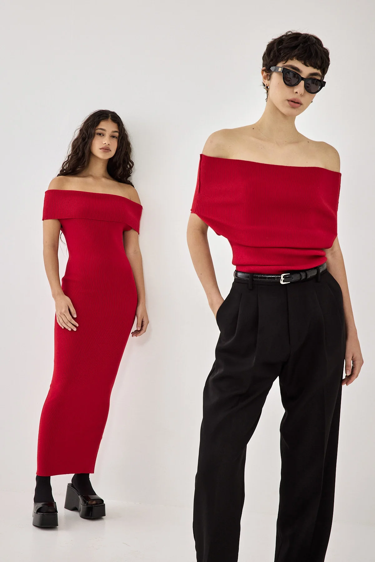 Off Shoulder Tight Ribbed Dress - Image 10