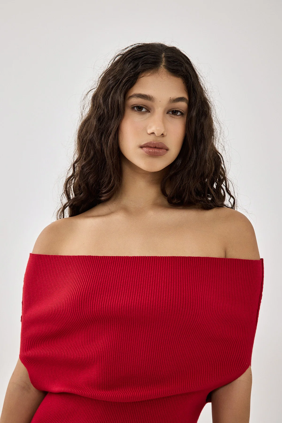 Off Shoulder Tight Ribbed Dress - Image 7