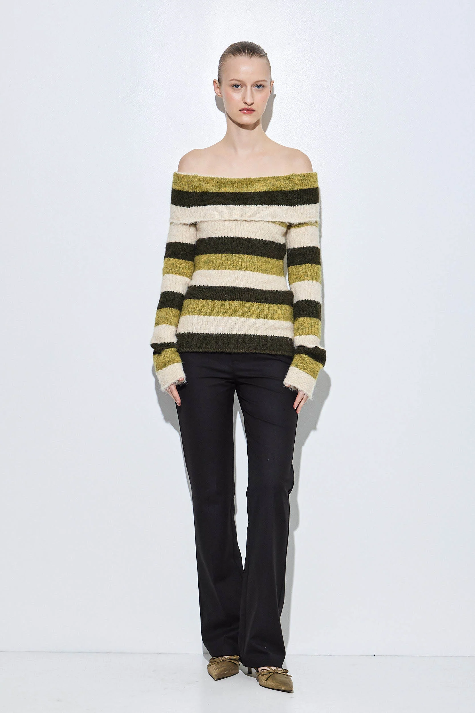 Off Shoulder Fuzzy Knit - Image 2