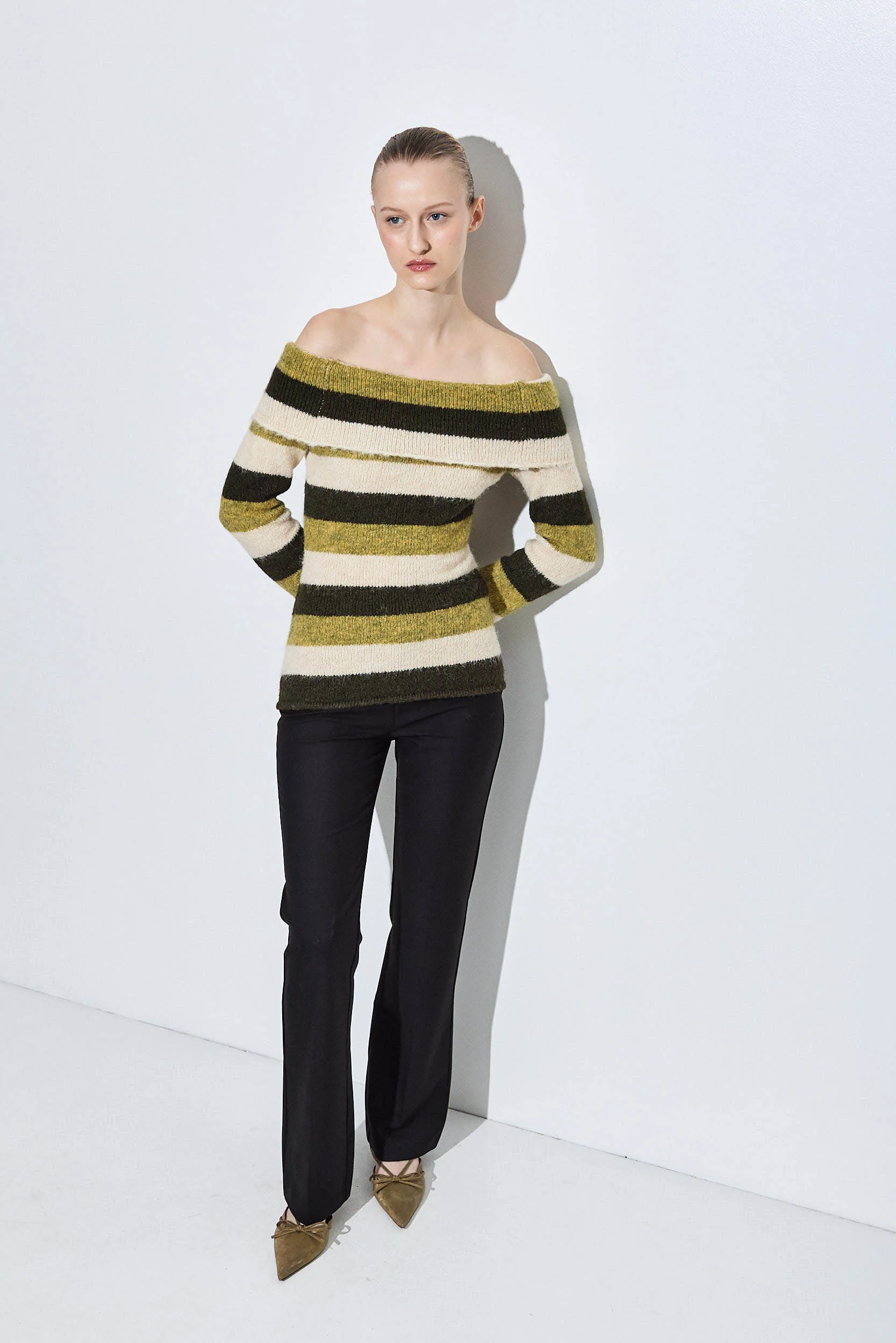 Off Shoulder Fuzzy Knit - Image 3