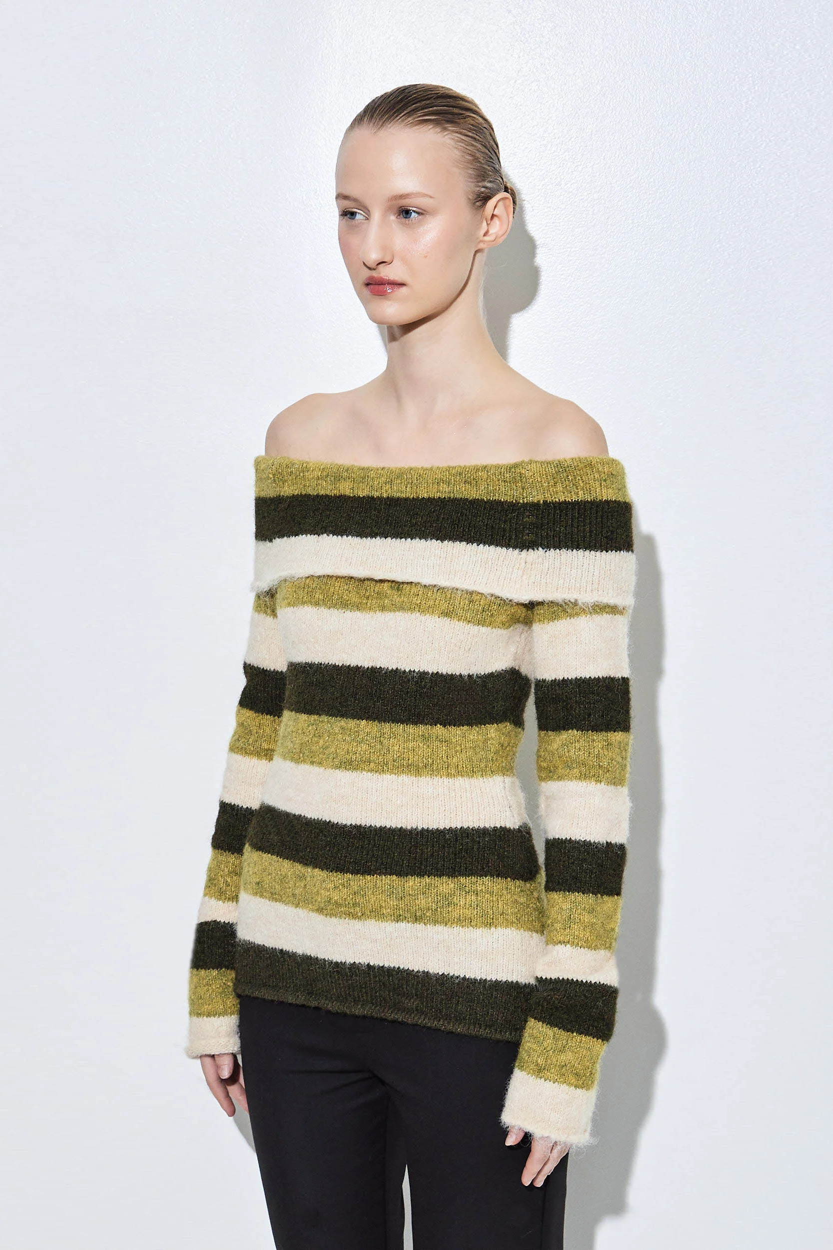 Off Shoulder Fuzzy Knit - Image 4