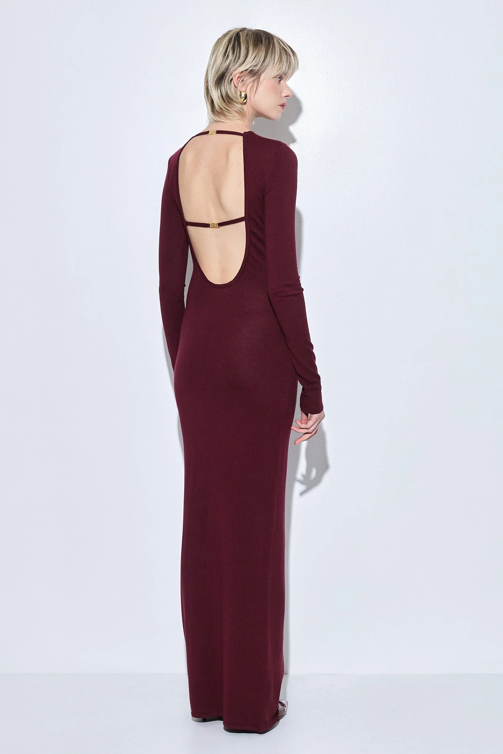 Open Back Buckle Maxi Dress - Image 5