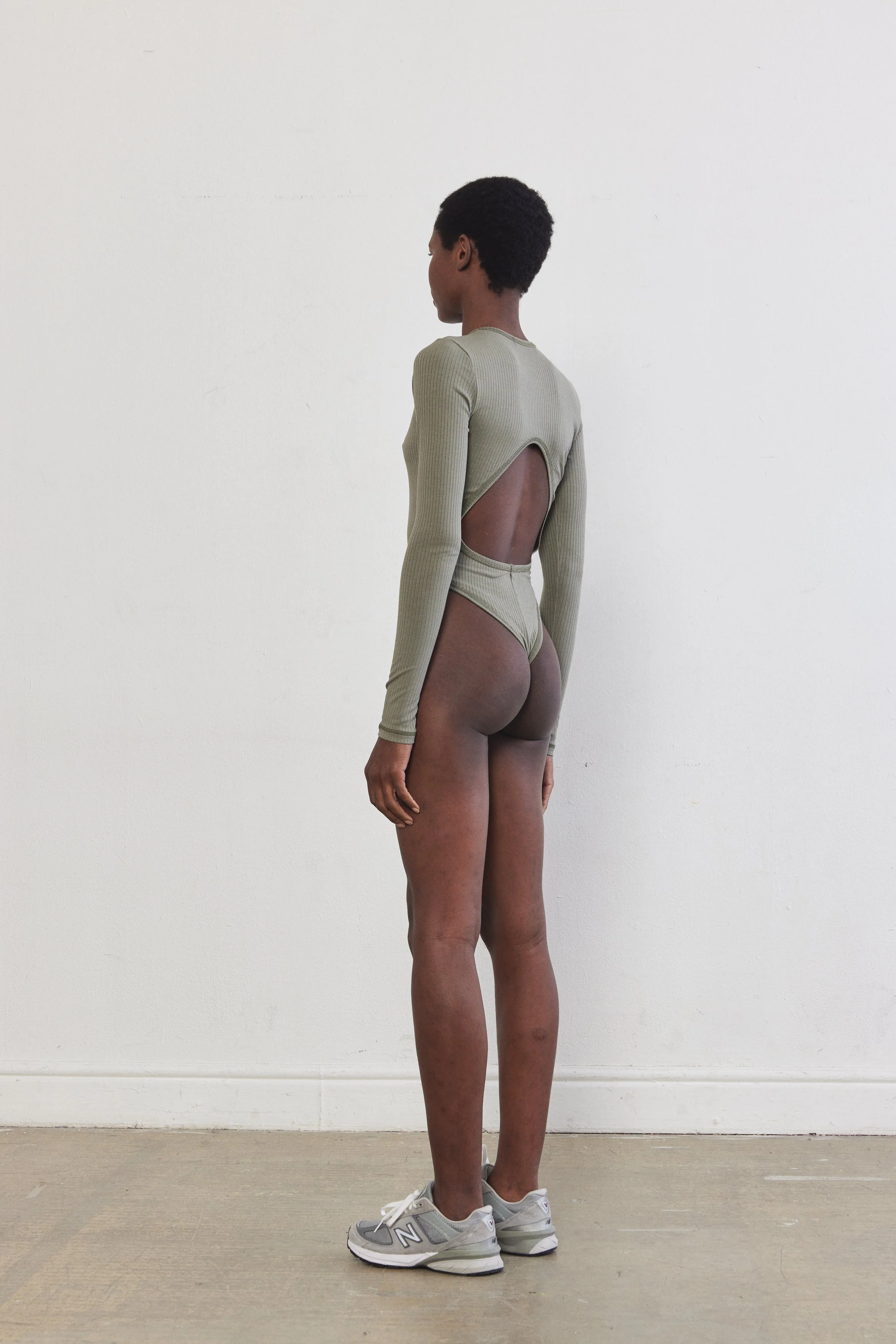 Open Back Ribbed Bodysuit - Image 5