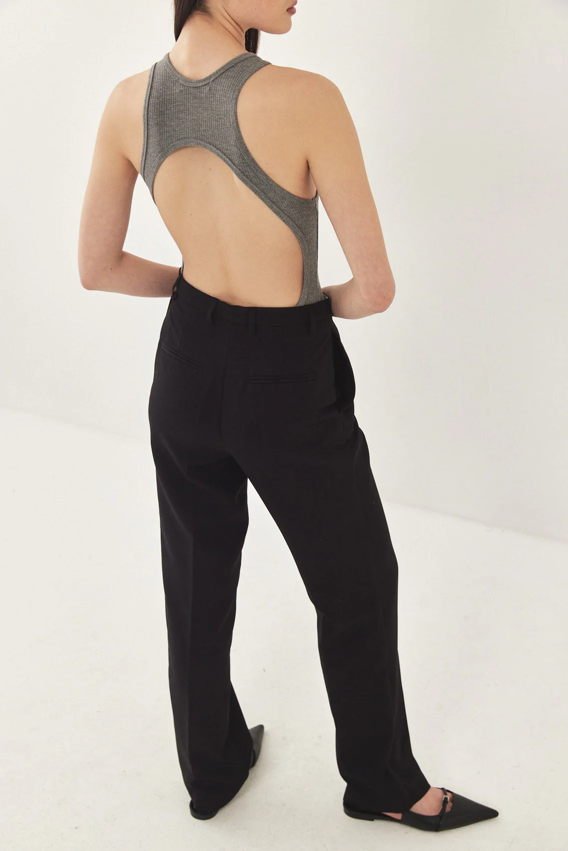 Open Back Ribbed Bodysuit - Image 3