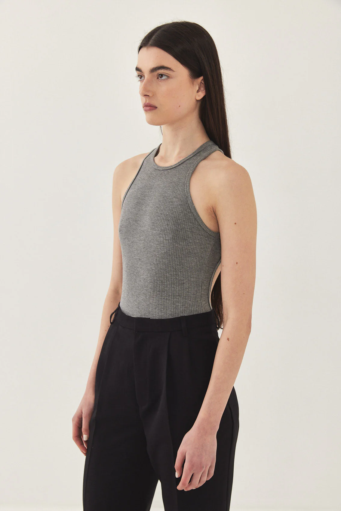 Open Back Ribbed Bodysuit - Image 4