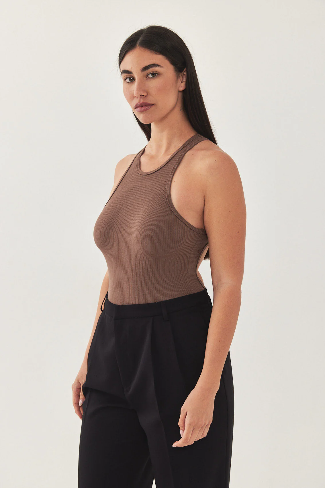 Open Back Ribbed Bodysuit - Image 4