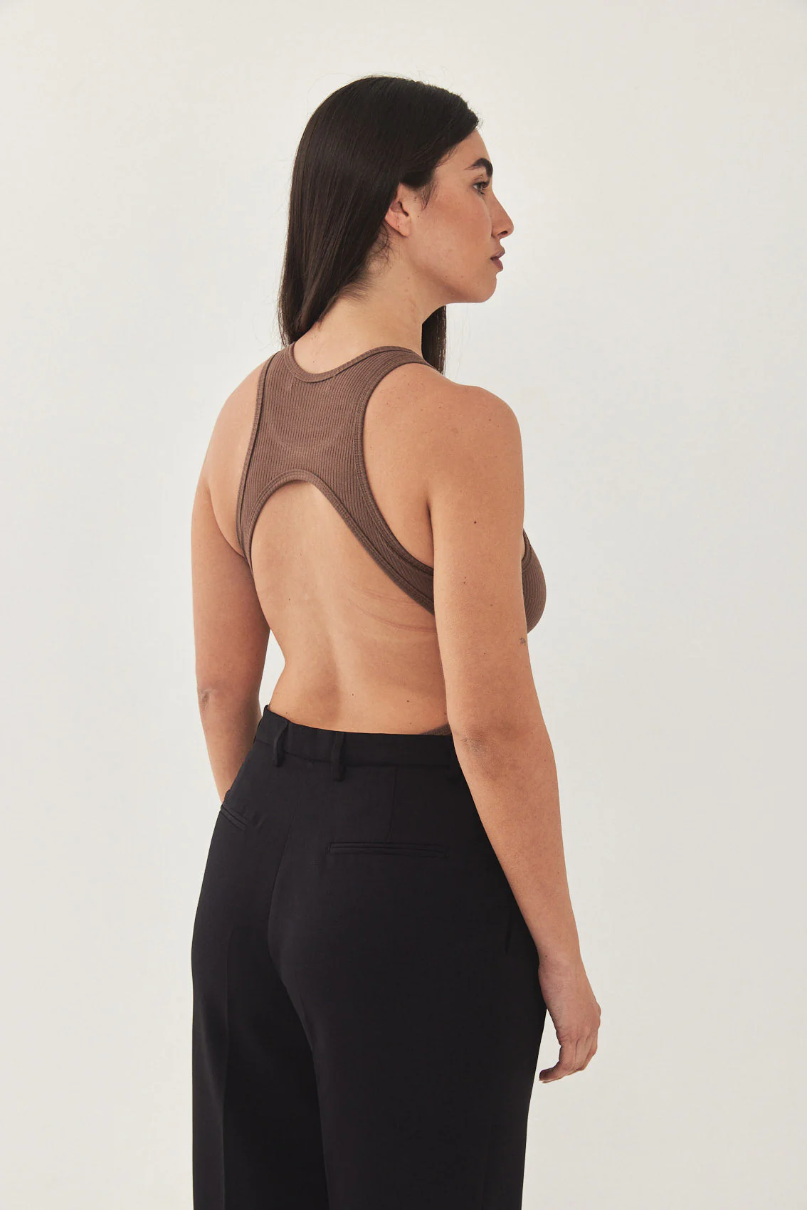 Open Back Ribbed Bodysuit - Image 6
