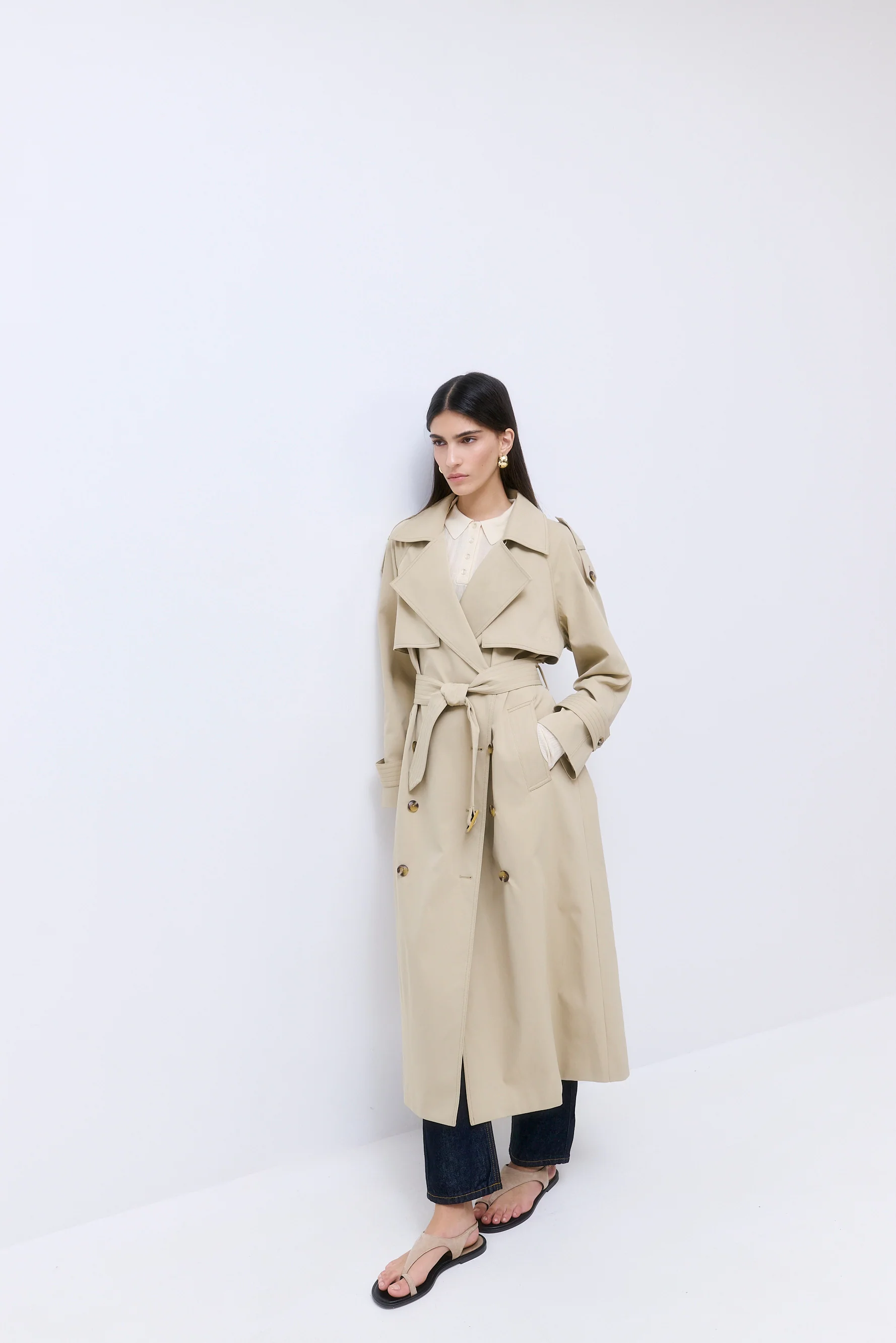 Oversized Double Breasted Trench Coat - Image 3