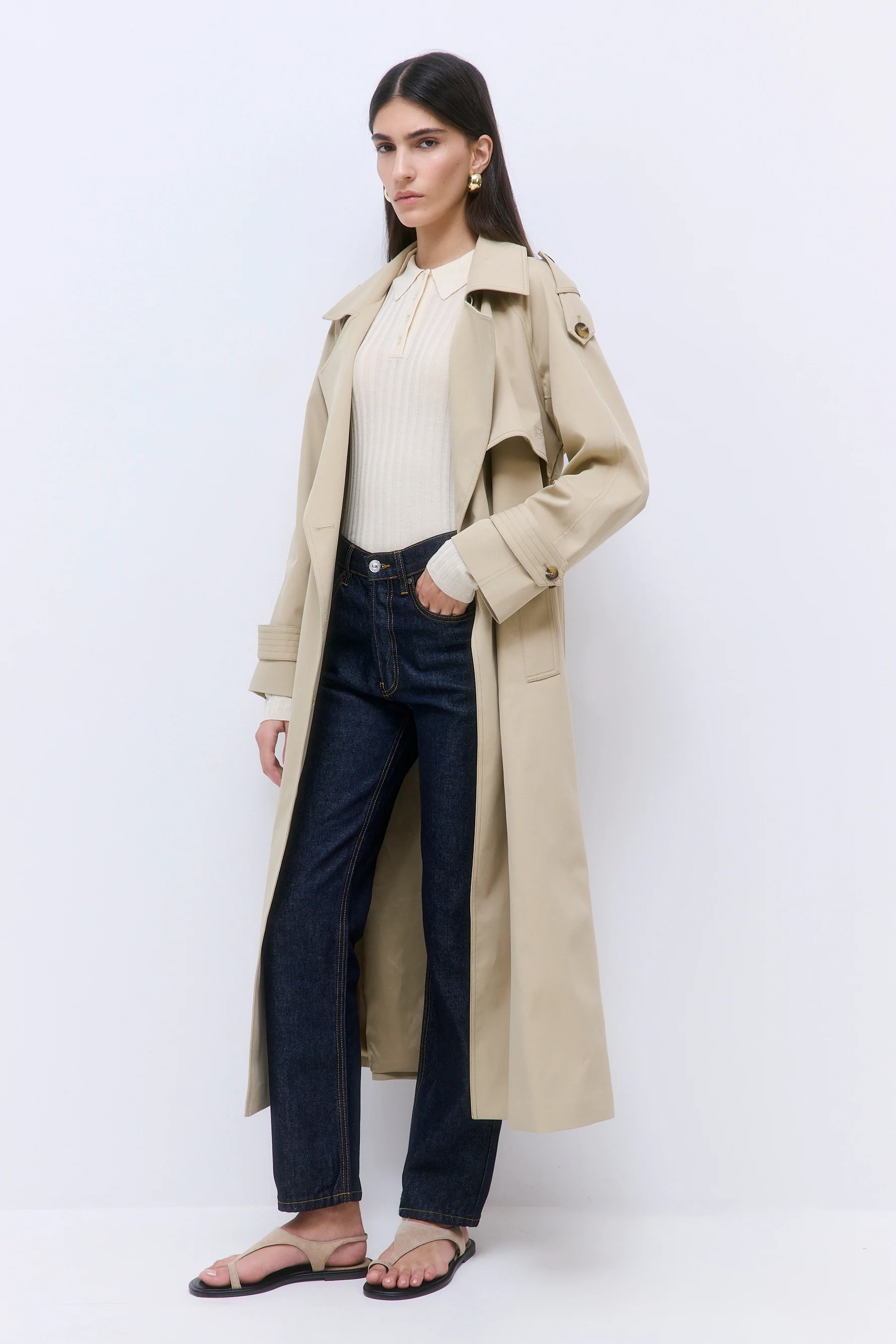 Oversized Double Breasted Trench Coat - Image 4