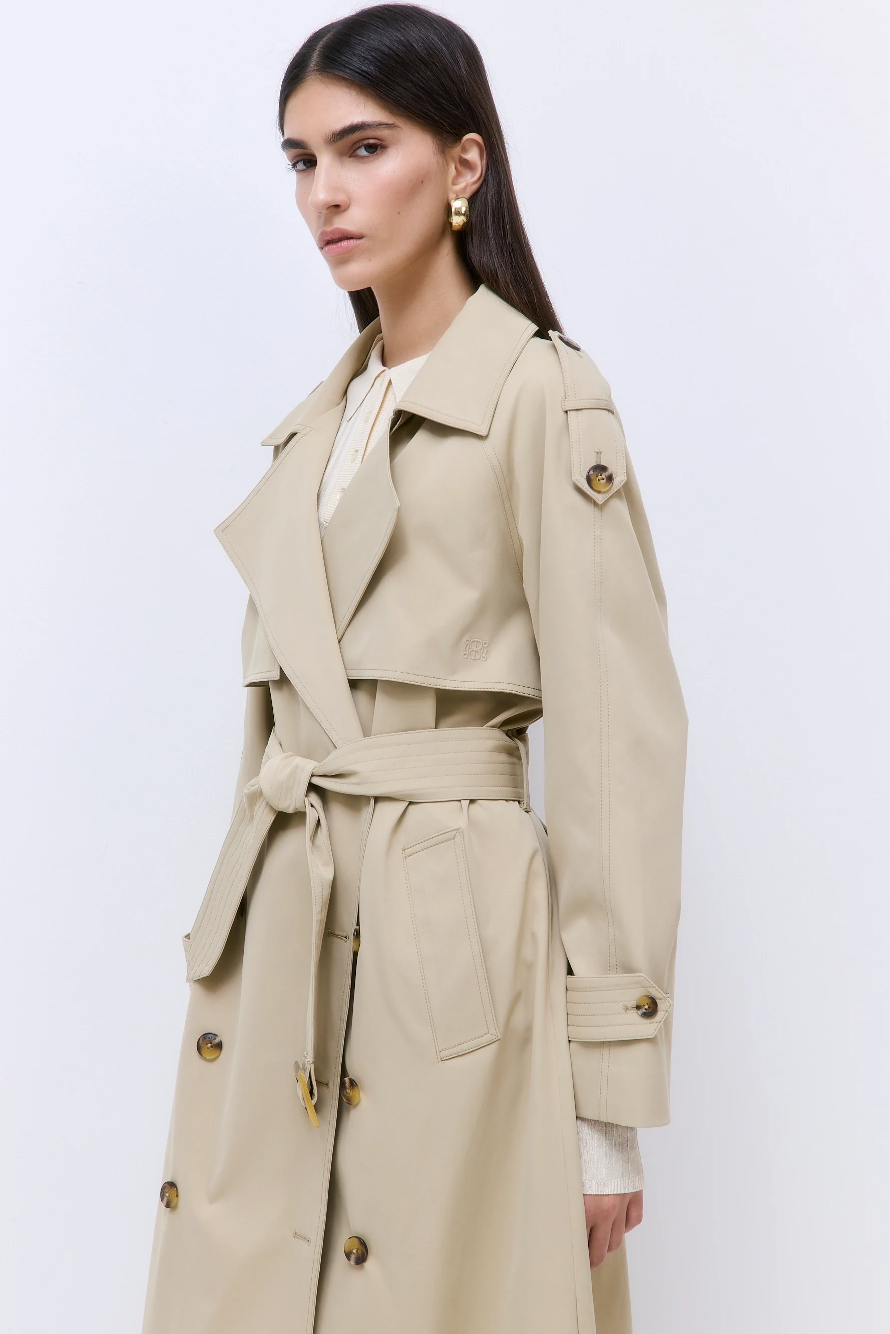 Oversized Double Breasted Trench Coat - Image 7