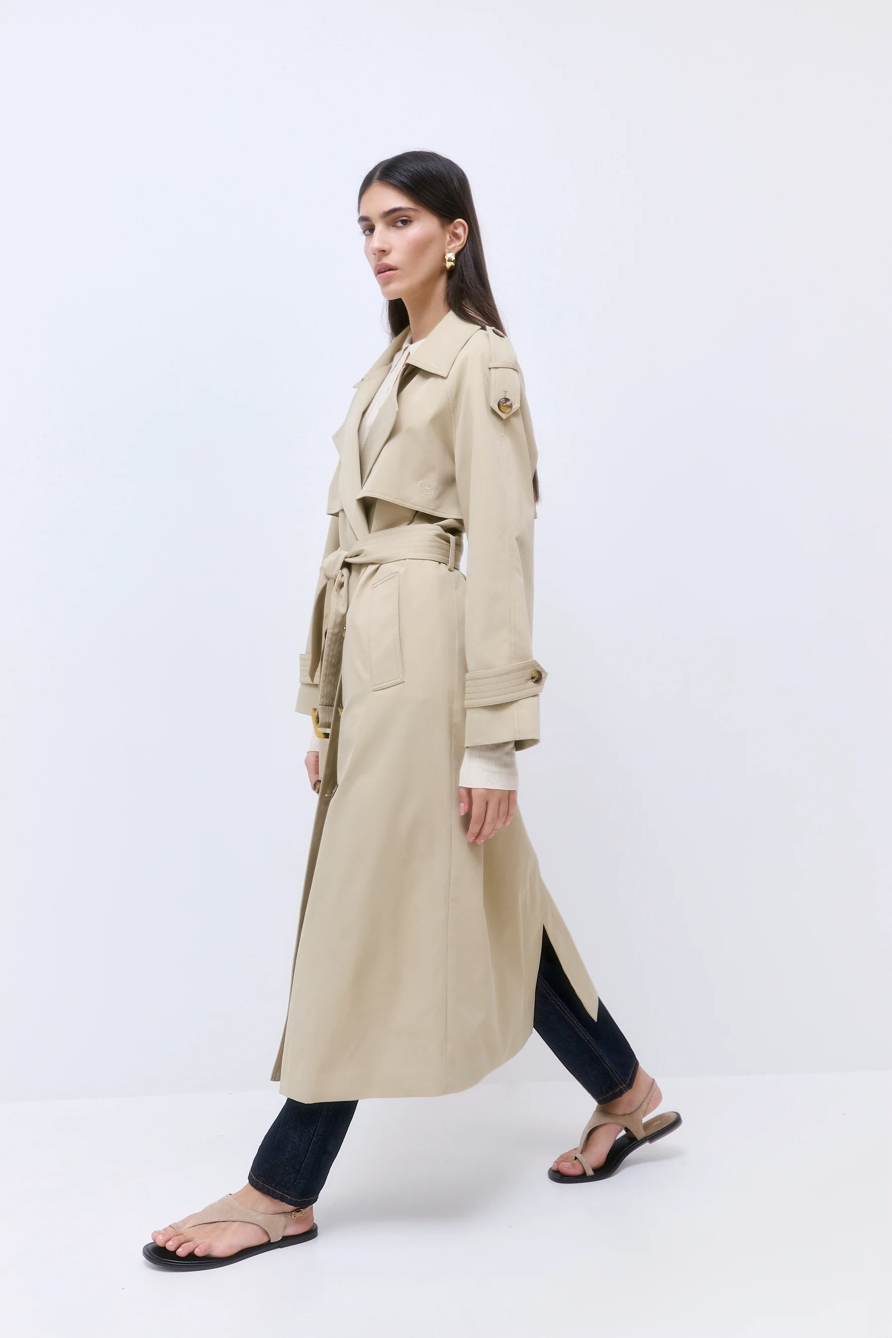 Oversized Double Breasted Trench Coat - Image 8